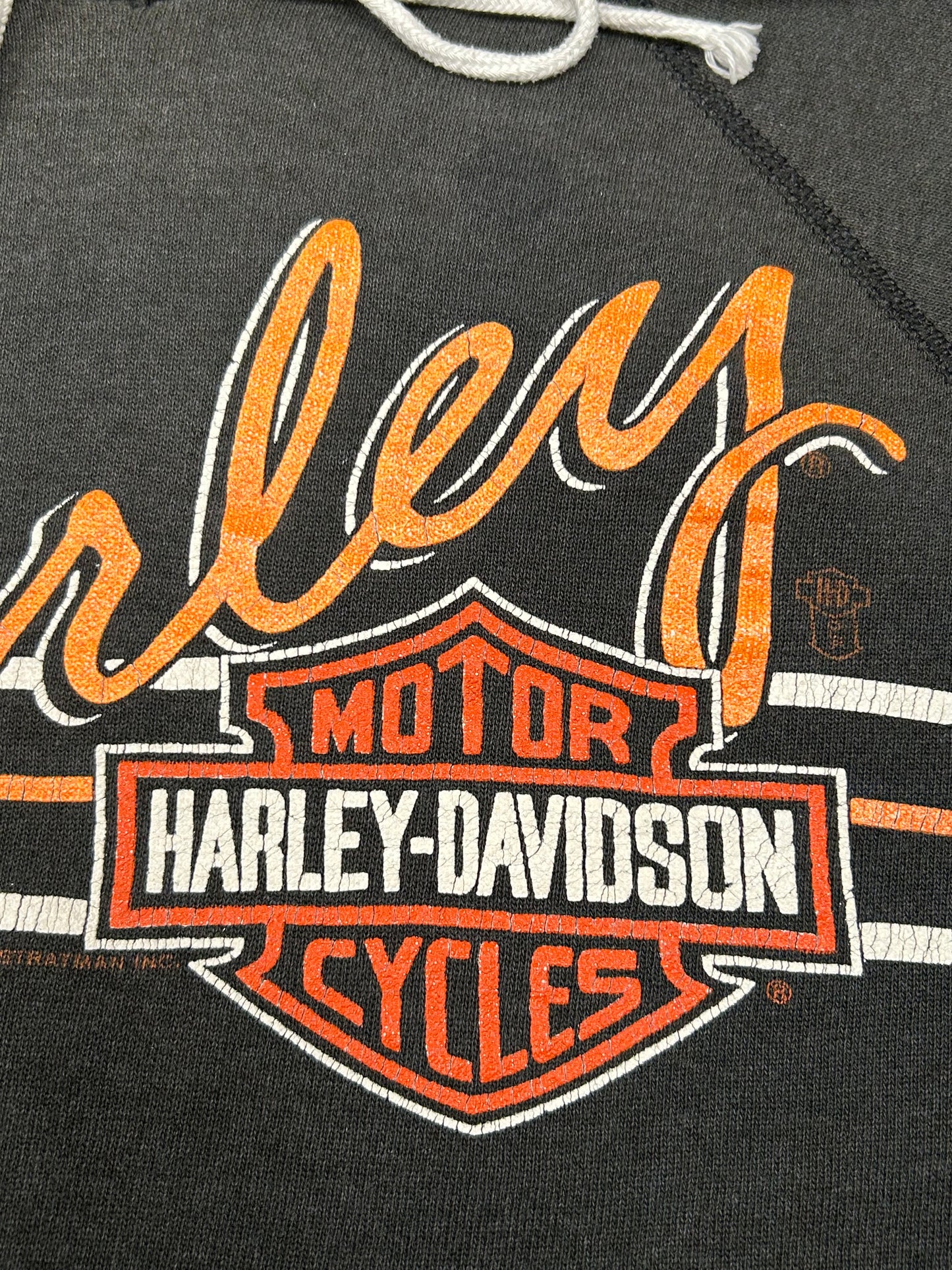 Vintage Harley Davidson Motorcycles Sandy’s Sweatshirt Eagle Biker 20x24 Inches Small Fit 1980s