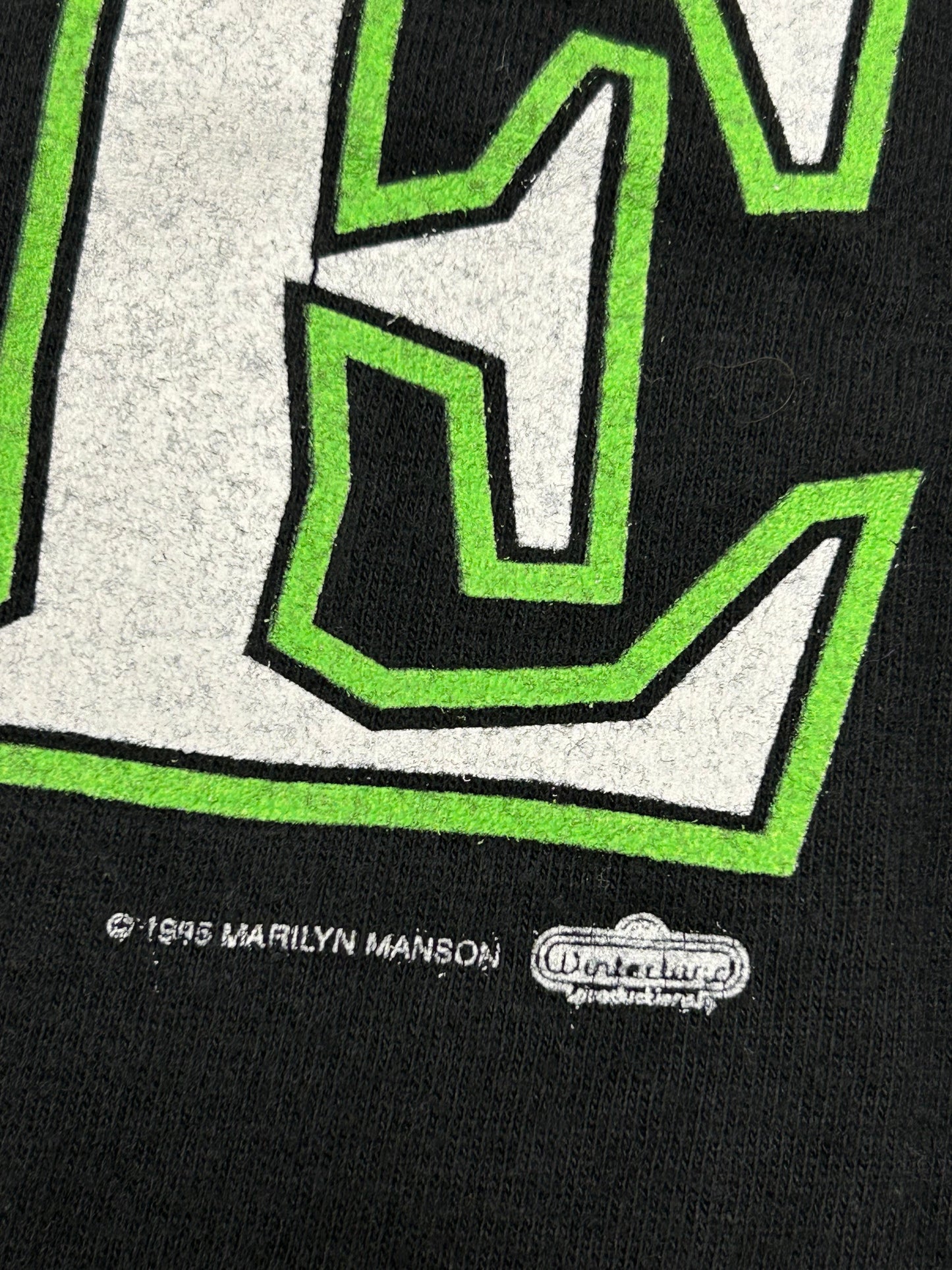 Vintage Marilyn Manson We Hate Love We Love Hate Music Tee 1995 Winterland Large 21.75x27 Inches