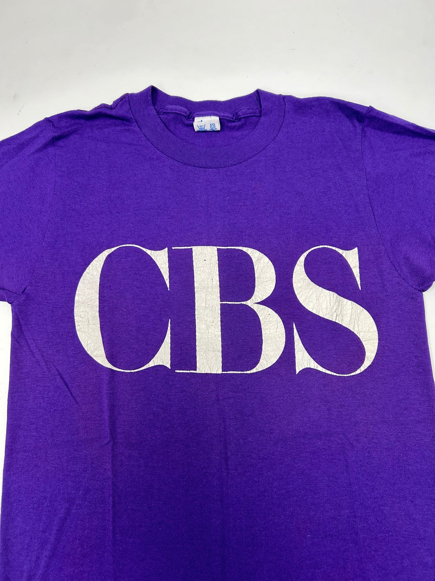 Vintage Champion CBS TV Broadcasting T-Shirt News Sports Shows 16.25x27.75 Inches XS/ Small