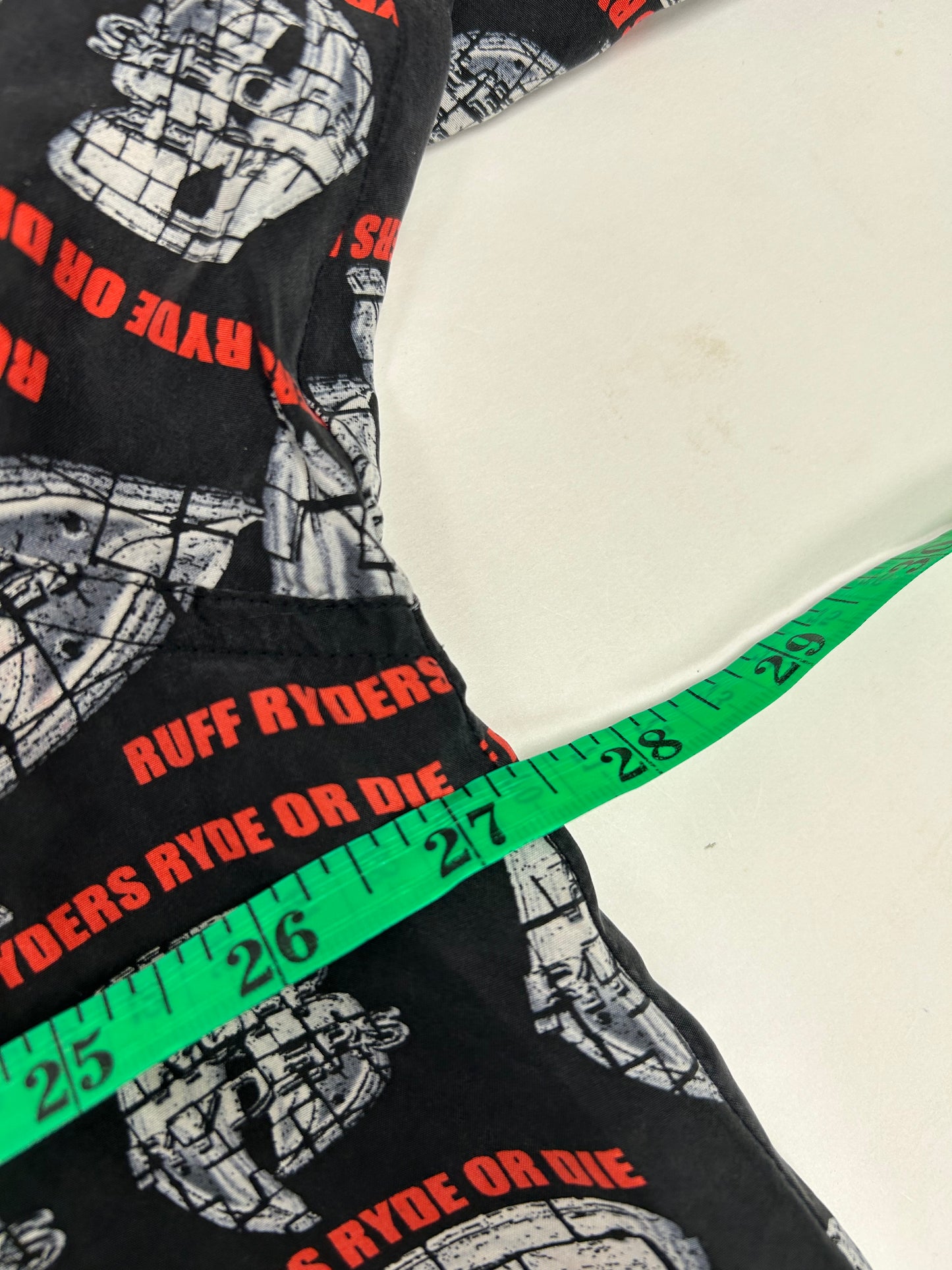 Vintage Ruff Ryders Ryde Or Die Button Up Silk All Over Print DMX Rap Tee XL/2XL 27.5x33.75/35.5 Inches