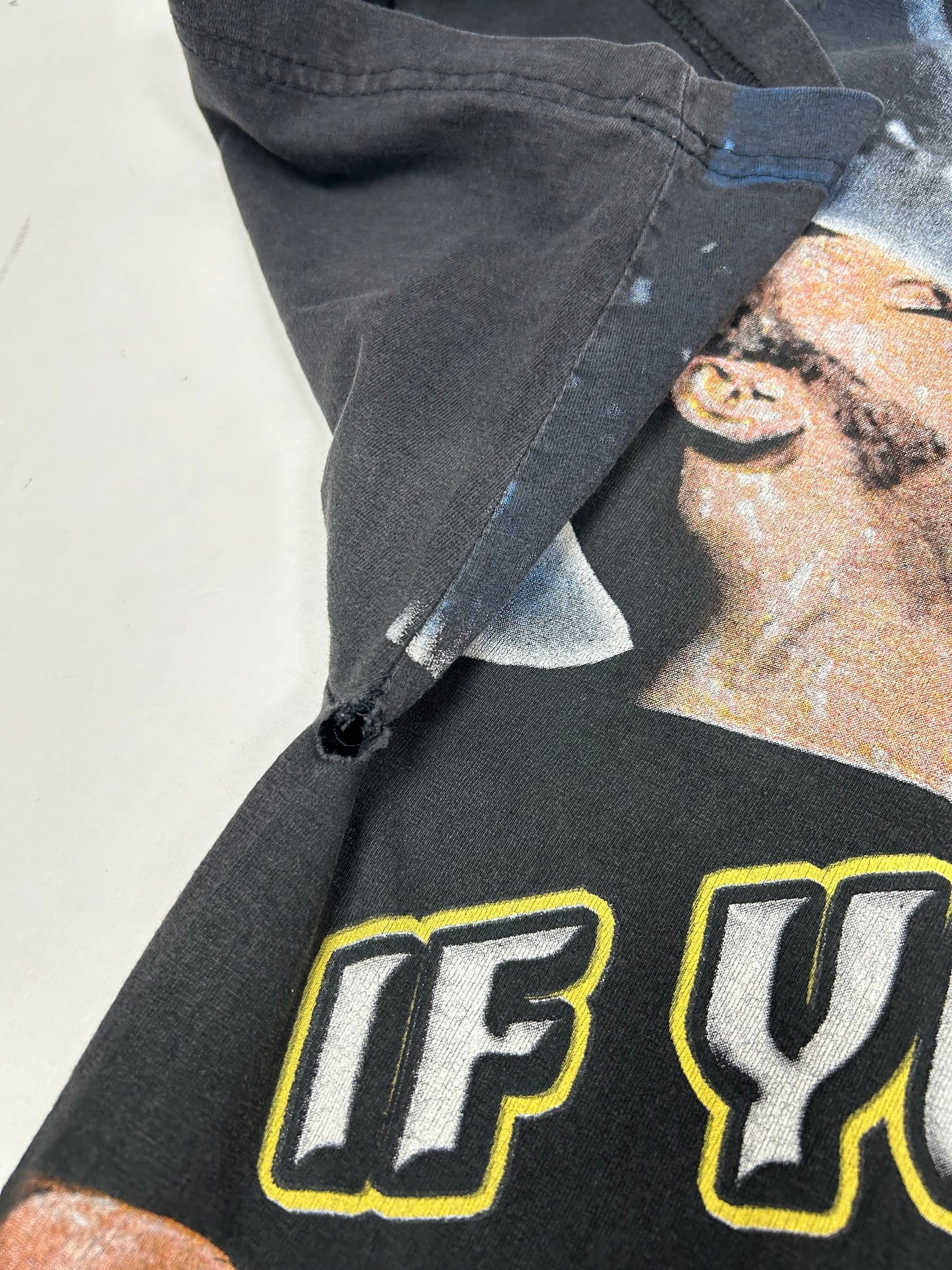 Vintage WWF The Rock Tee “If You Smell What The Rocks Cooking” Shirt Large 22.25x30 Inches AOP Rare