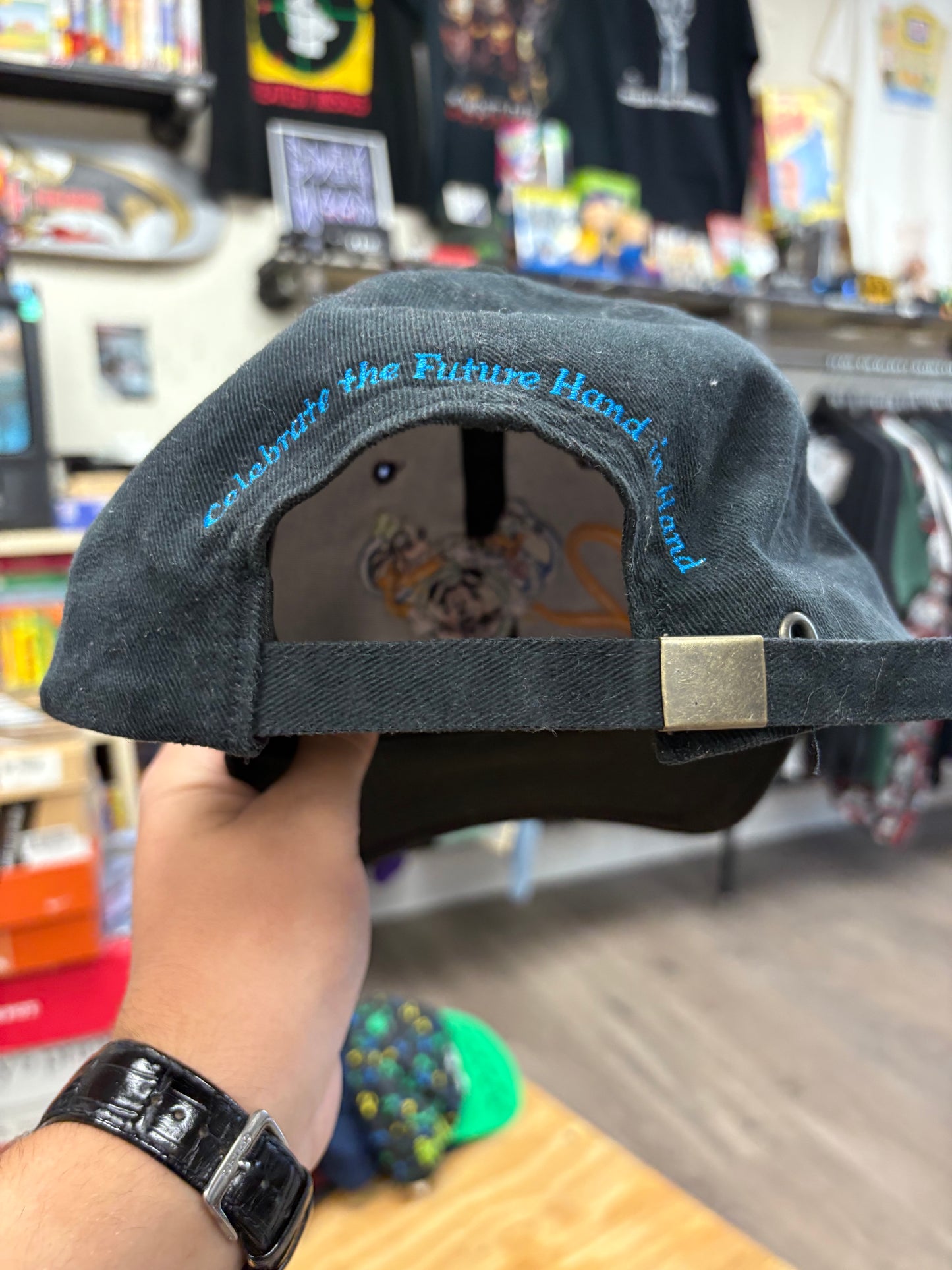 Vintage Walt Disney World 2000 Black Dad Hat “Celebrate the Future hand in hand”
