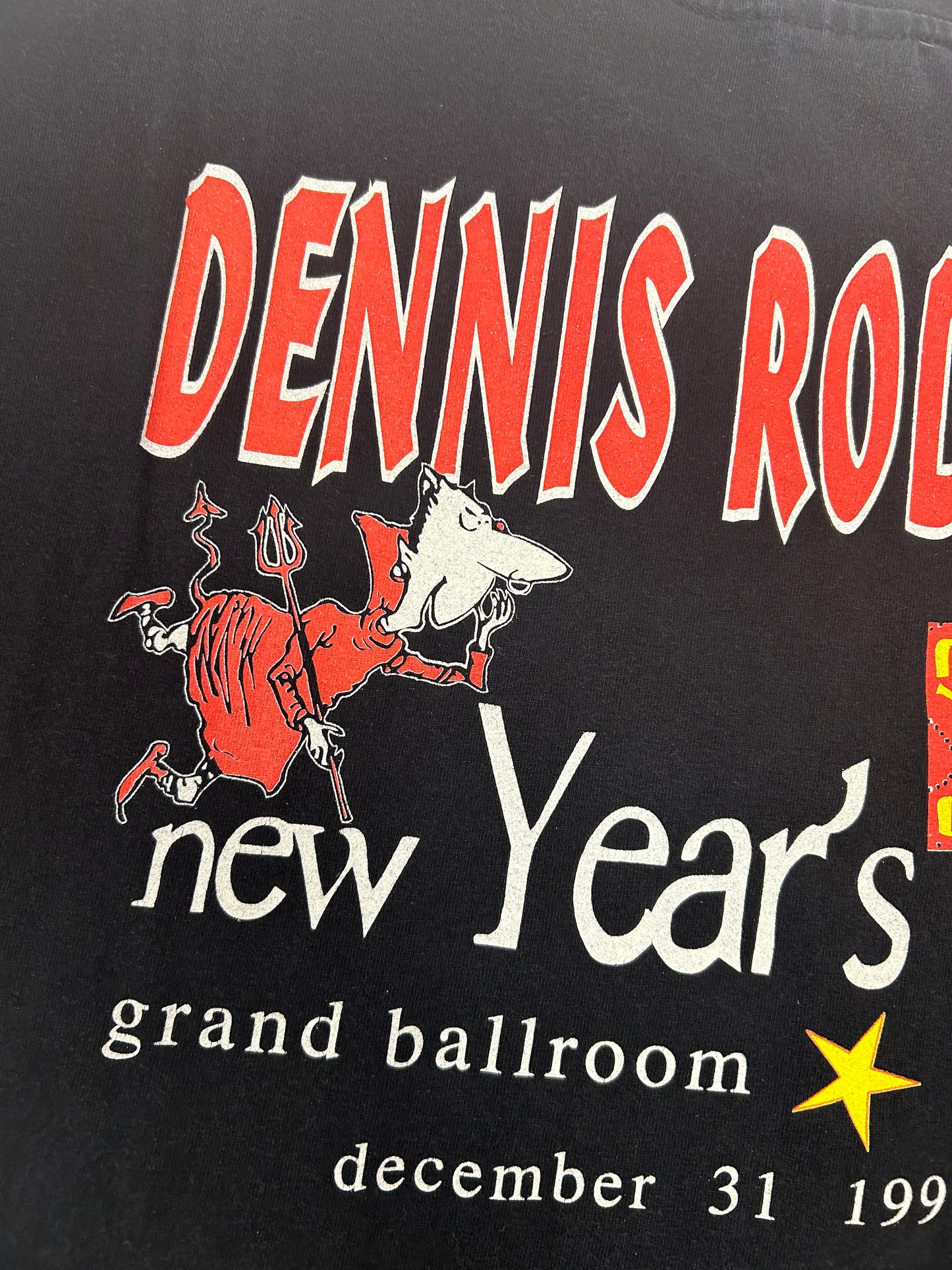 Vintage 1996 Dennis Rodman New Year’s Eve Party Chairman Of The Boards Tee Exclusive Shirt Rare XL 23.25x28.5 Inches