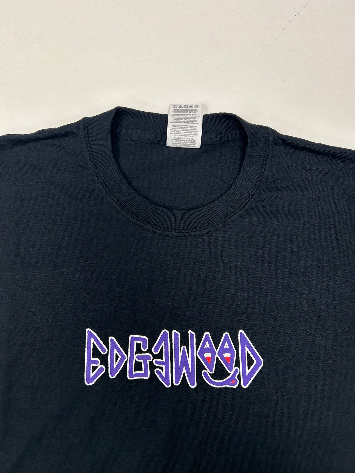 Edgewood NJ first edition “Deeper Than The Roots.” Tee 2XL 24.75x31.5 Inches 00s Jerzees Tag Made In Mexico 50/50 Blend Black