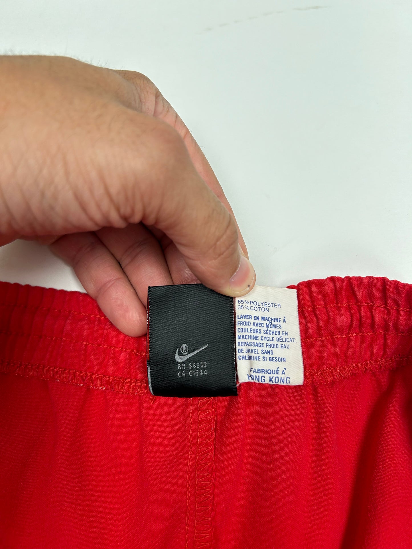 Vintage Nike Air Jordan 'Spellout Logo' Red Drawstring Shorts 1991 Rare Large Fit Big 21x20 Inches