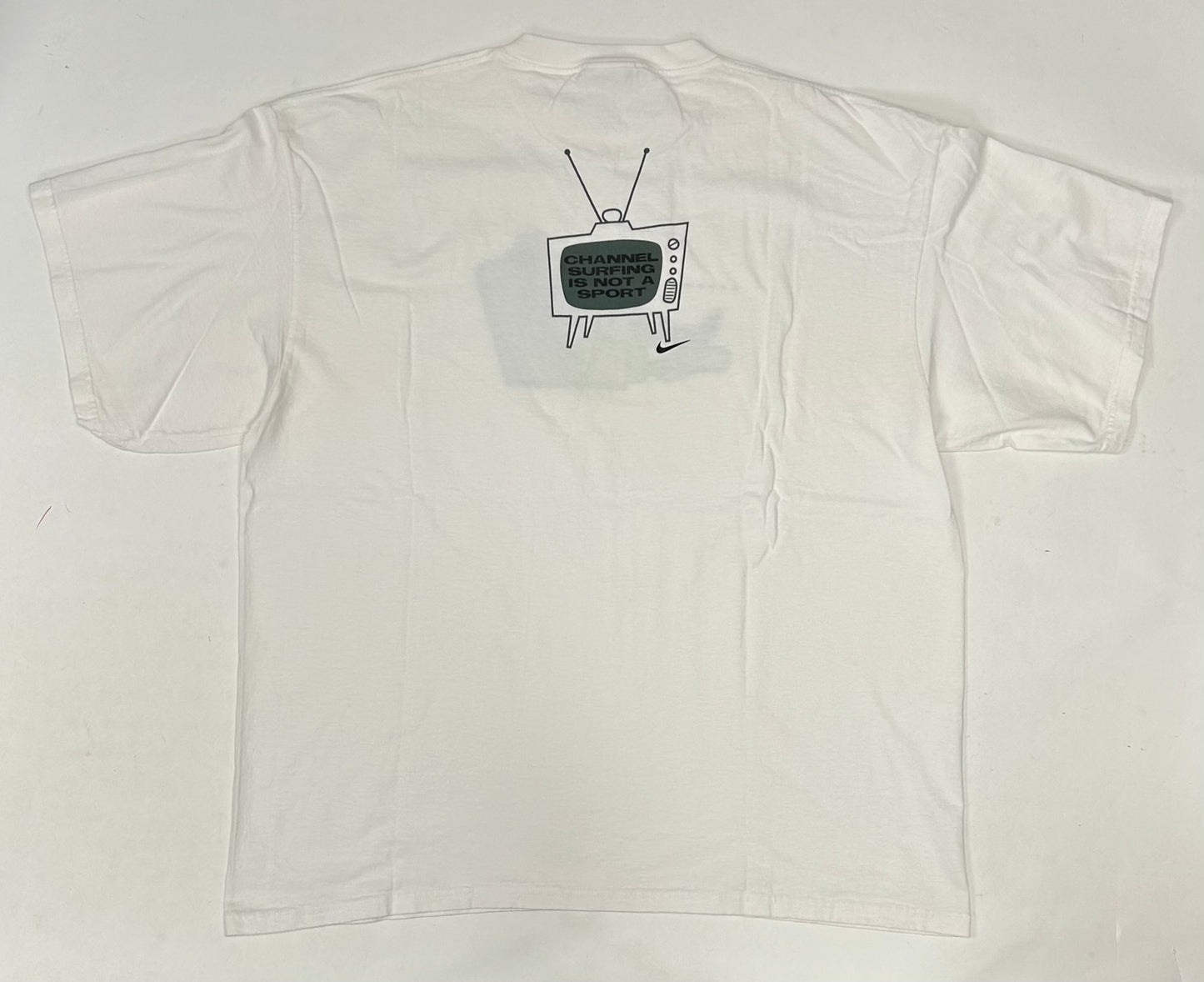 Vintage Nike Channel Surfing Is Not A Sport Couch Potato Funny Tee XL 24.75x29