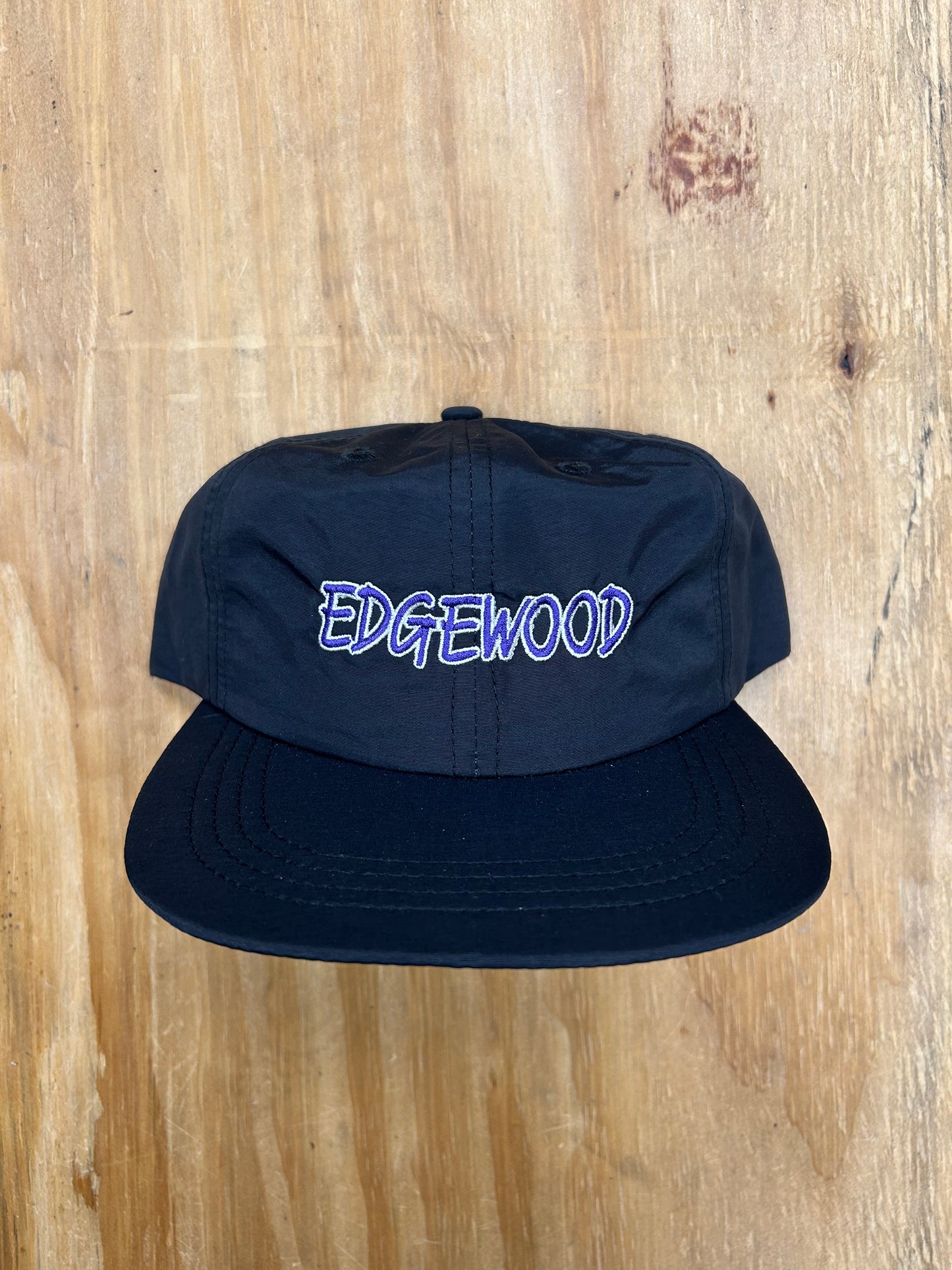 Edgewood NJ Team Spell Out Logo 6 Panel Nylon Adjustable Clip Hat Black