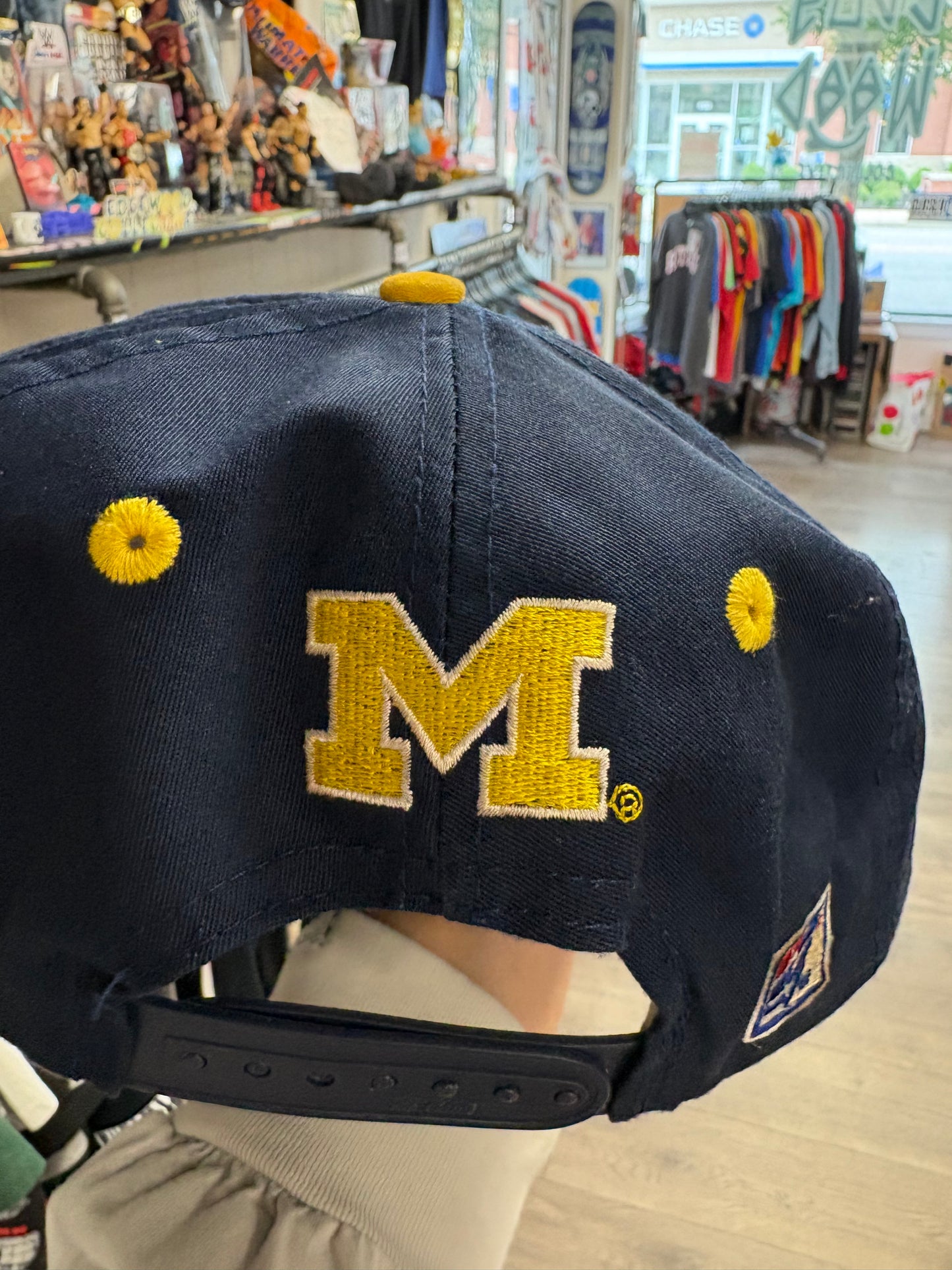 Vintage Michigan Wolverines Snapback The Game Line Blue Cap