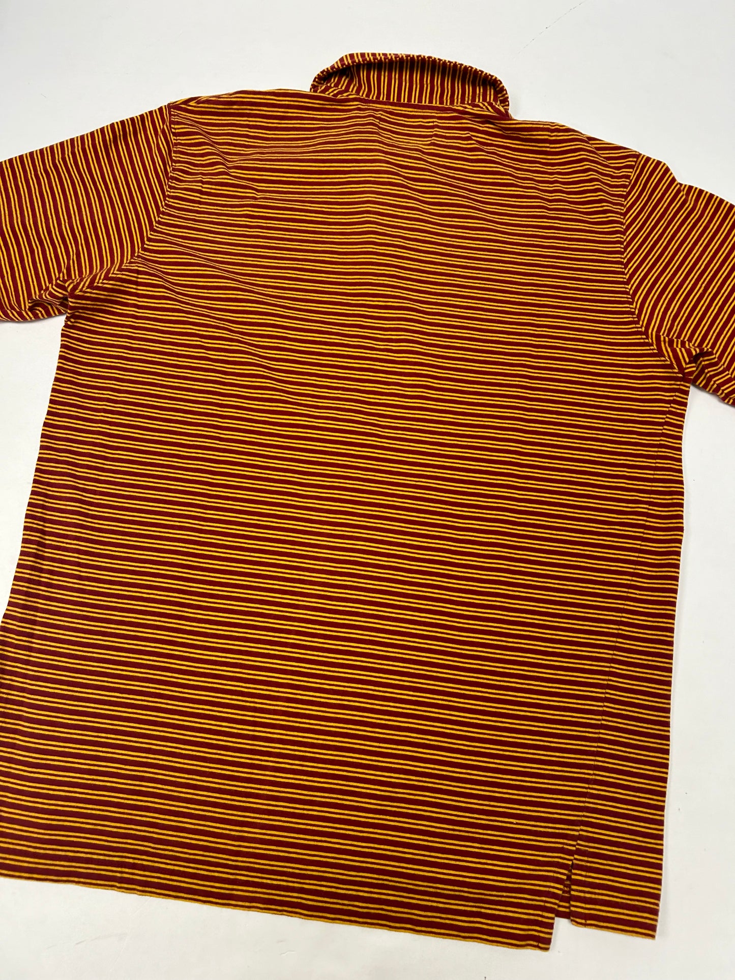 Yellow & Red Abercrombie Striped Polo Medium