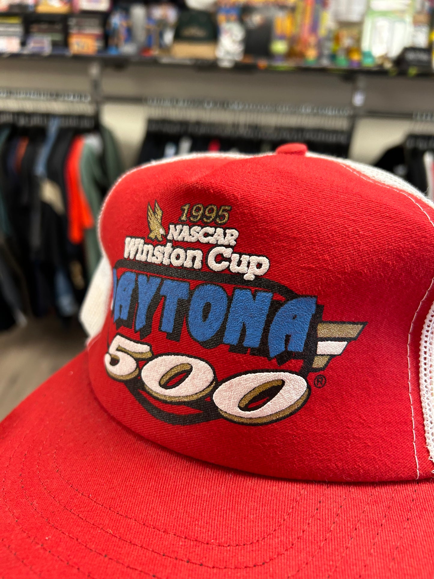 Vintage 1995 NASCAR Winston Cup Daytona 500 Trucker Snapback Hat Car Brand New