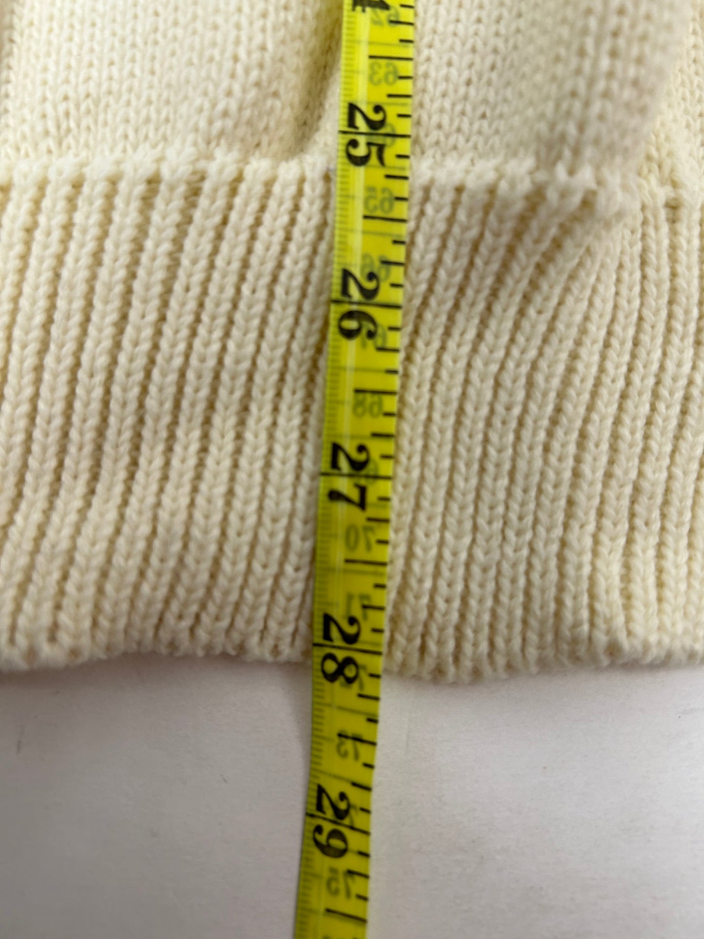 Vintage Cytec Cable Knit Made In USA 100% Acrylic Sweater Cream XL/L 26x28 Inches