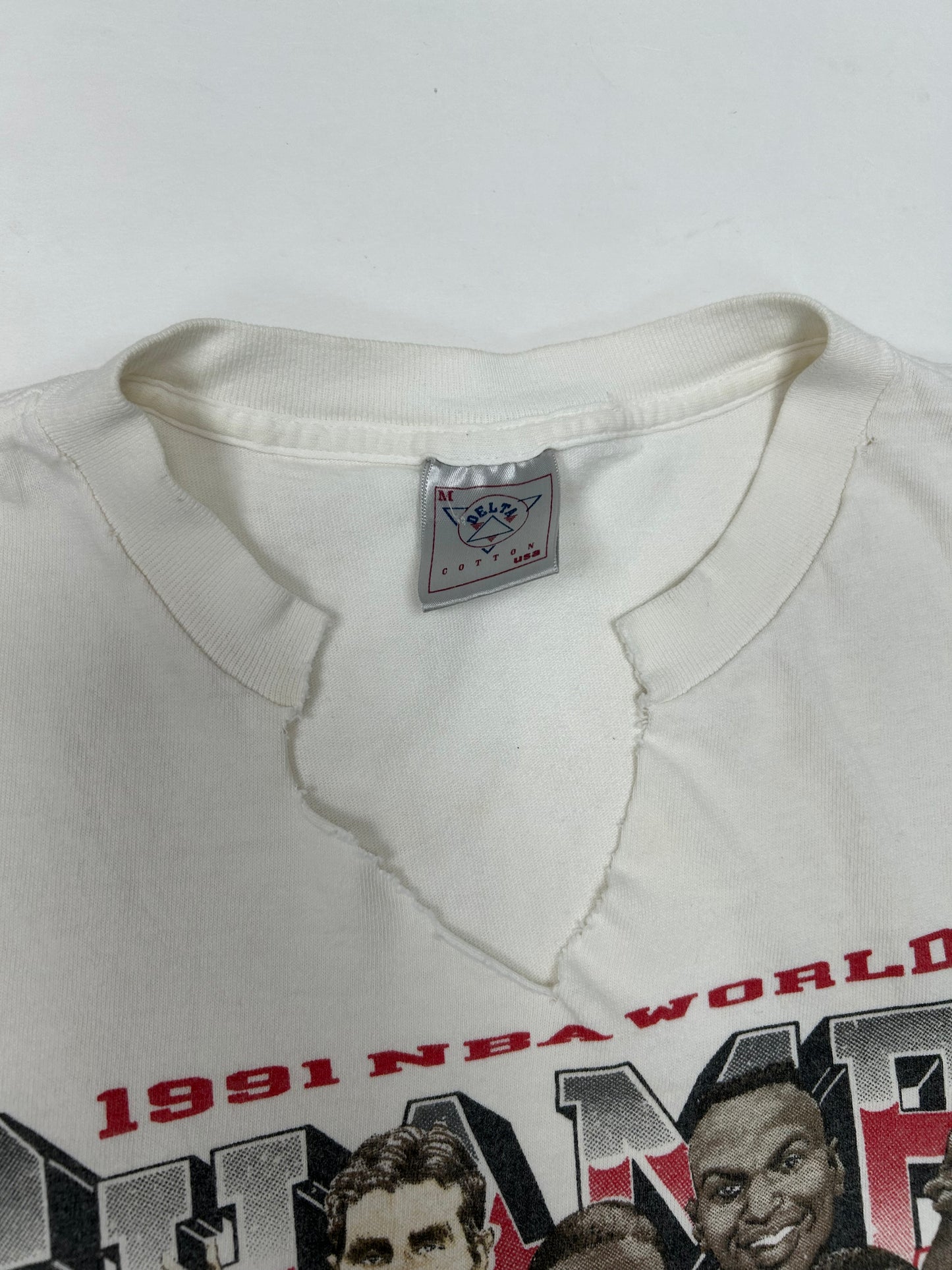 Vintage Chicago Bulls 1991 NBA Champs Caricature Team Salem Sportswear Sleeveless Chopped Tank Top Tee Medium/Small Fit