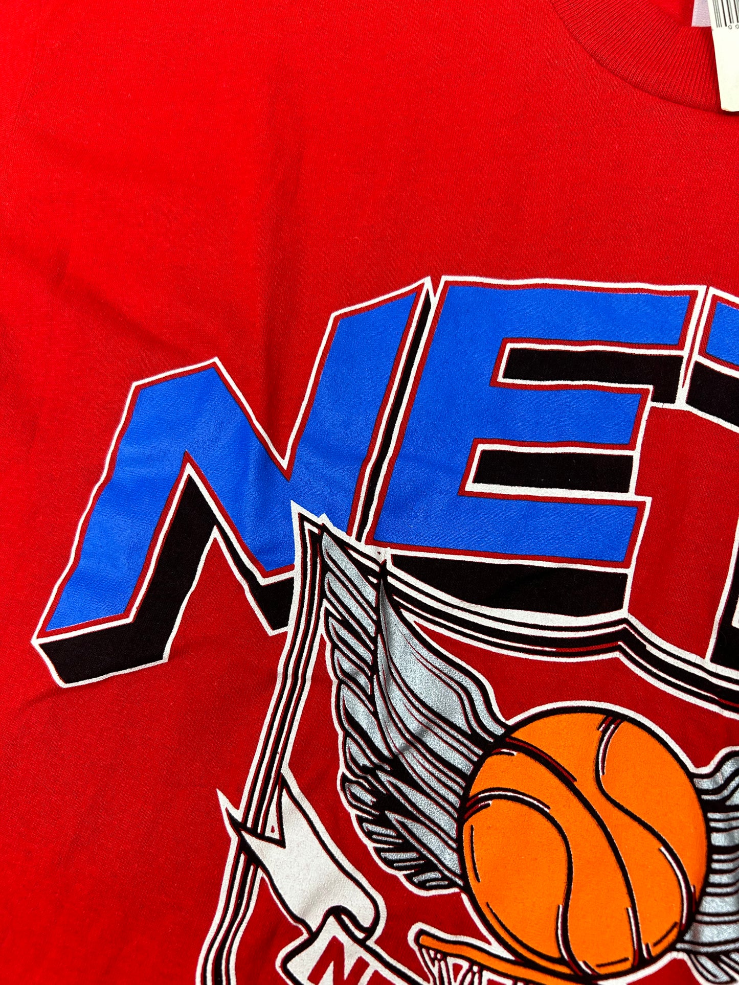 Vintage New Jersey Nets NBA T-shirt Logo 7 80s Dead Stock Brand New With Tag L/M Fit 21.5x30.75 Inches