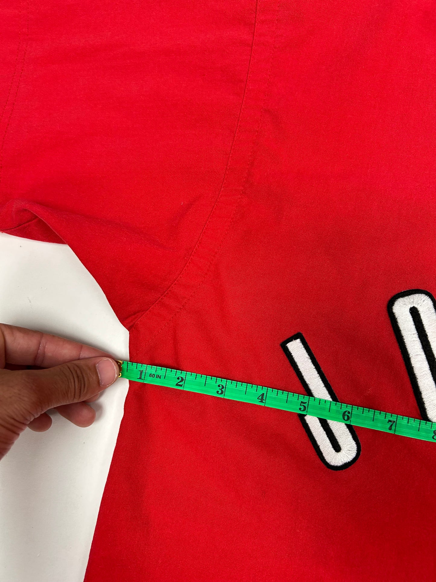 Vintage Nike Air Jordan 'Spellout Logo' Baseball Jersey Red 1991 Rare XL/L Fit