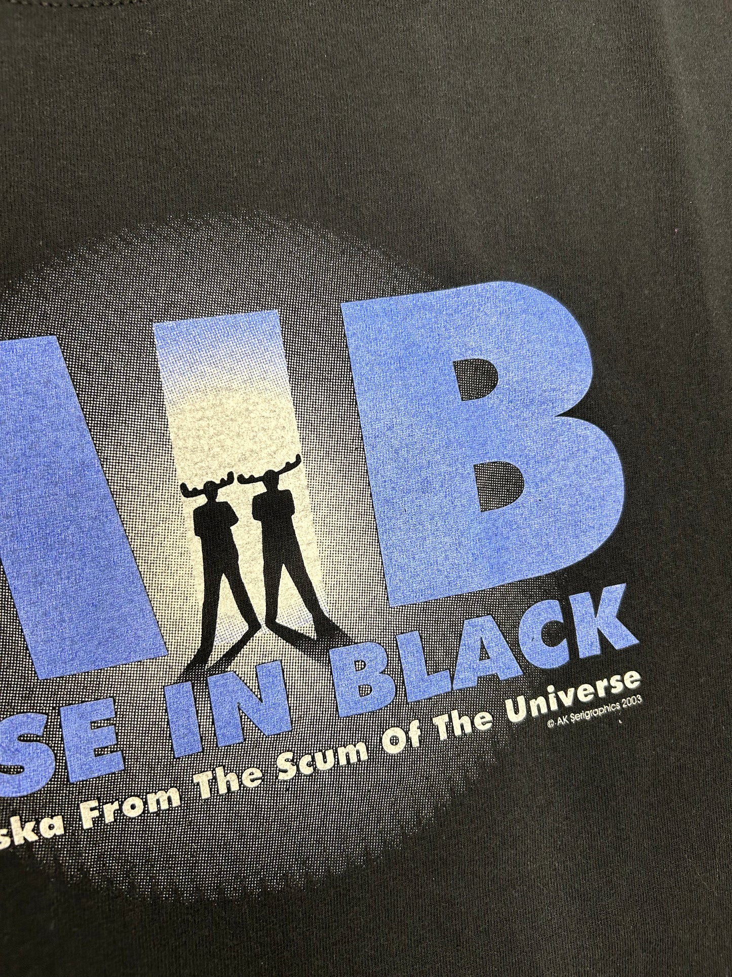 Vintage 2003 Moose In Black Movie Spoof Shirt Nature Alaska Y2K MIB Size Large 22.75x29.5