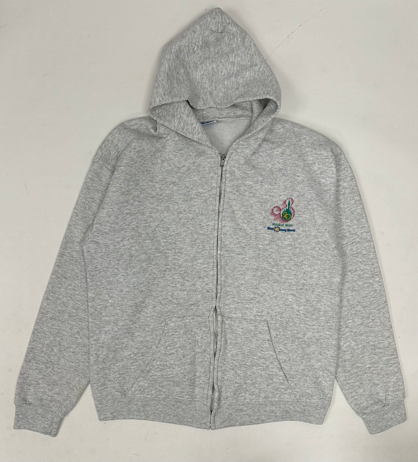 Vintage Walt Disney World 20 Magical Years Sweatshirt Zip Up 22.5x26.5 Inches