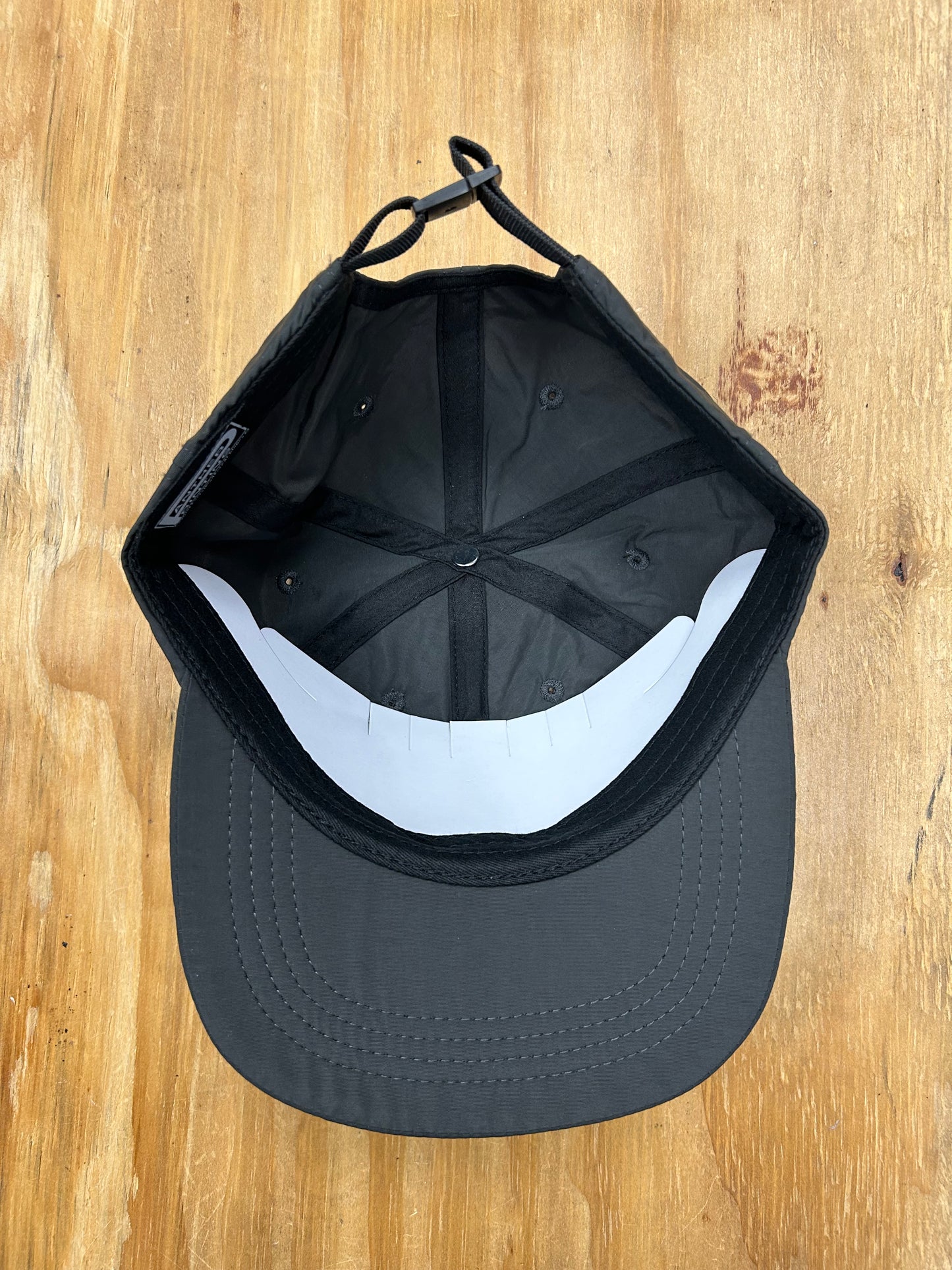 Edgewood NJ Team Spell Out Logo 6 Panel Nylon Adjustable Clip Hat Washed Black