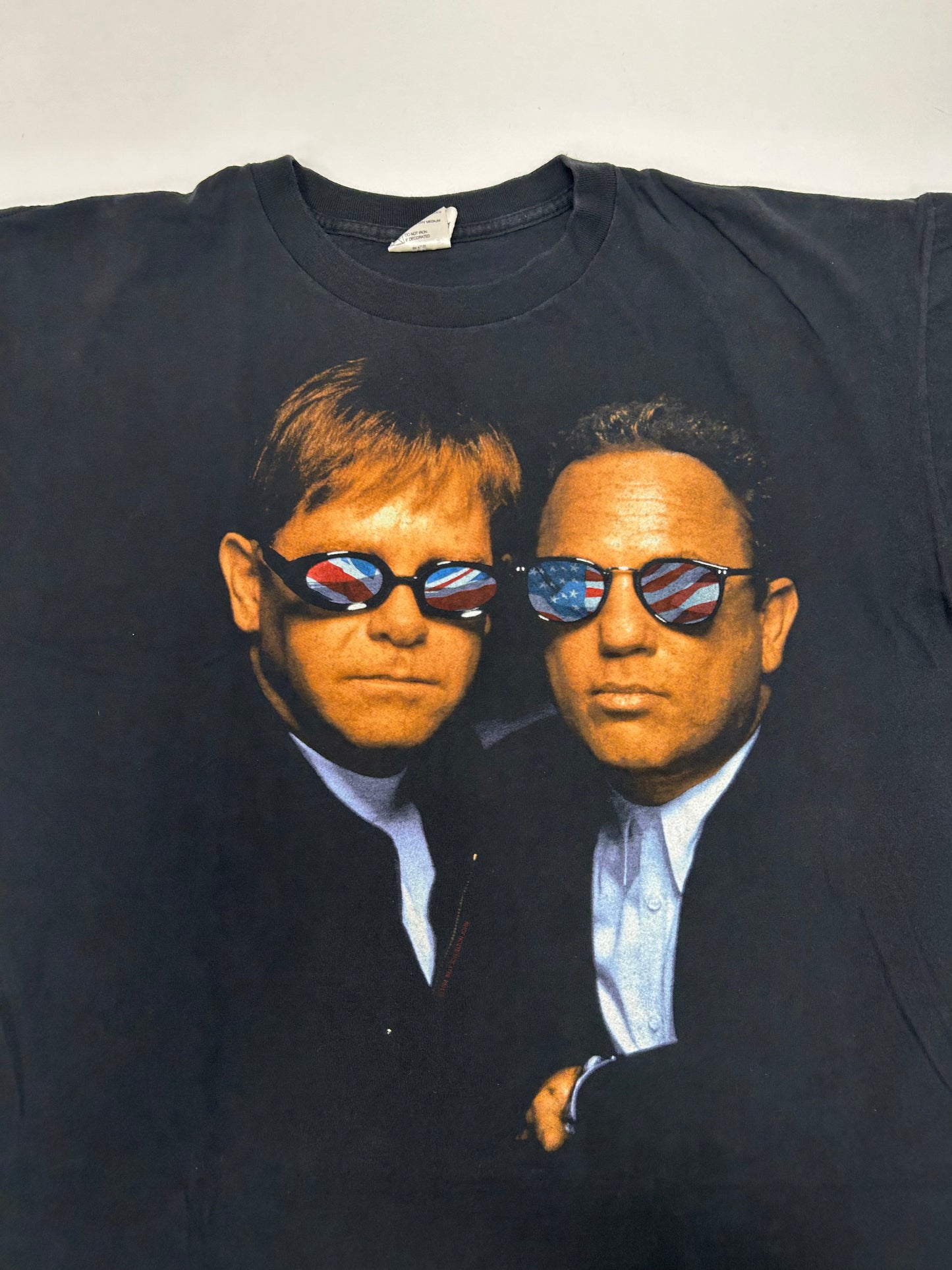 Elton John Billy Joel "Face to Face" Tour Black T-Shirt Vintage 1994 XL+ 25x29.25 Inches