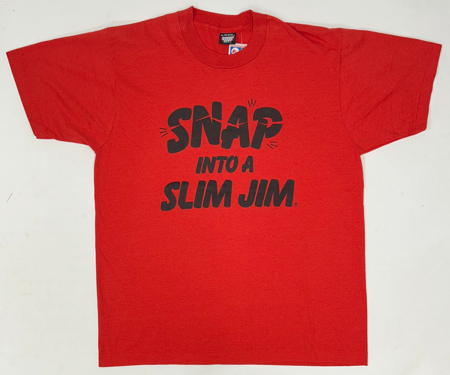 Vintage Slim Jim “Snap Into A Slim Jim” Promo Tee XL Screen Stars Shirt