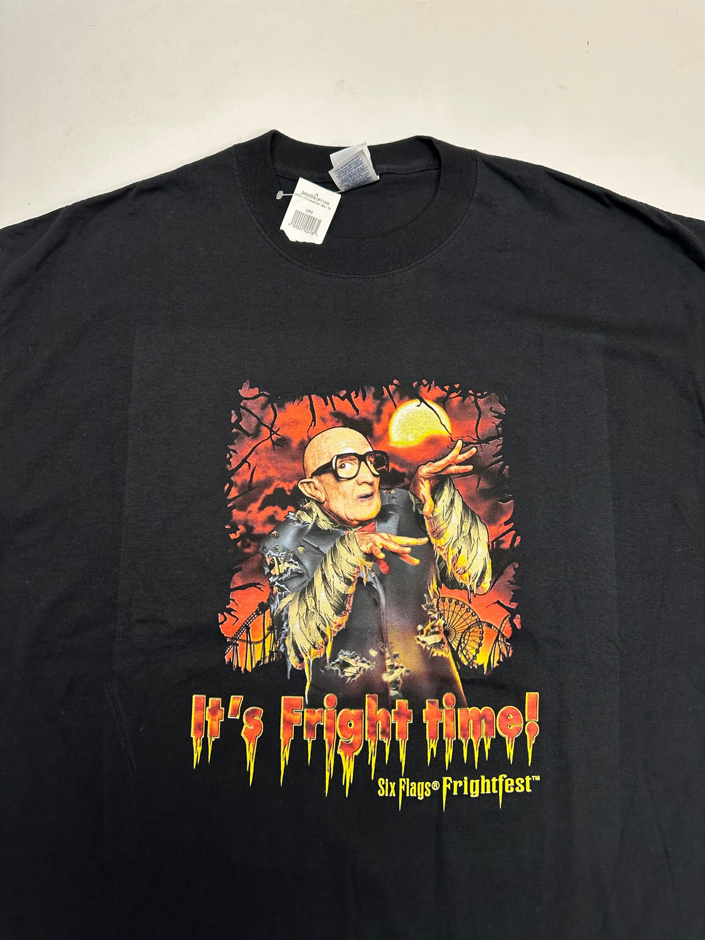 Vintage 2004 Six Flags Fright Fest It’s Fright Time Promo Tee 2XL New Old Stock With Tags