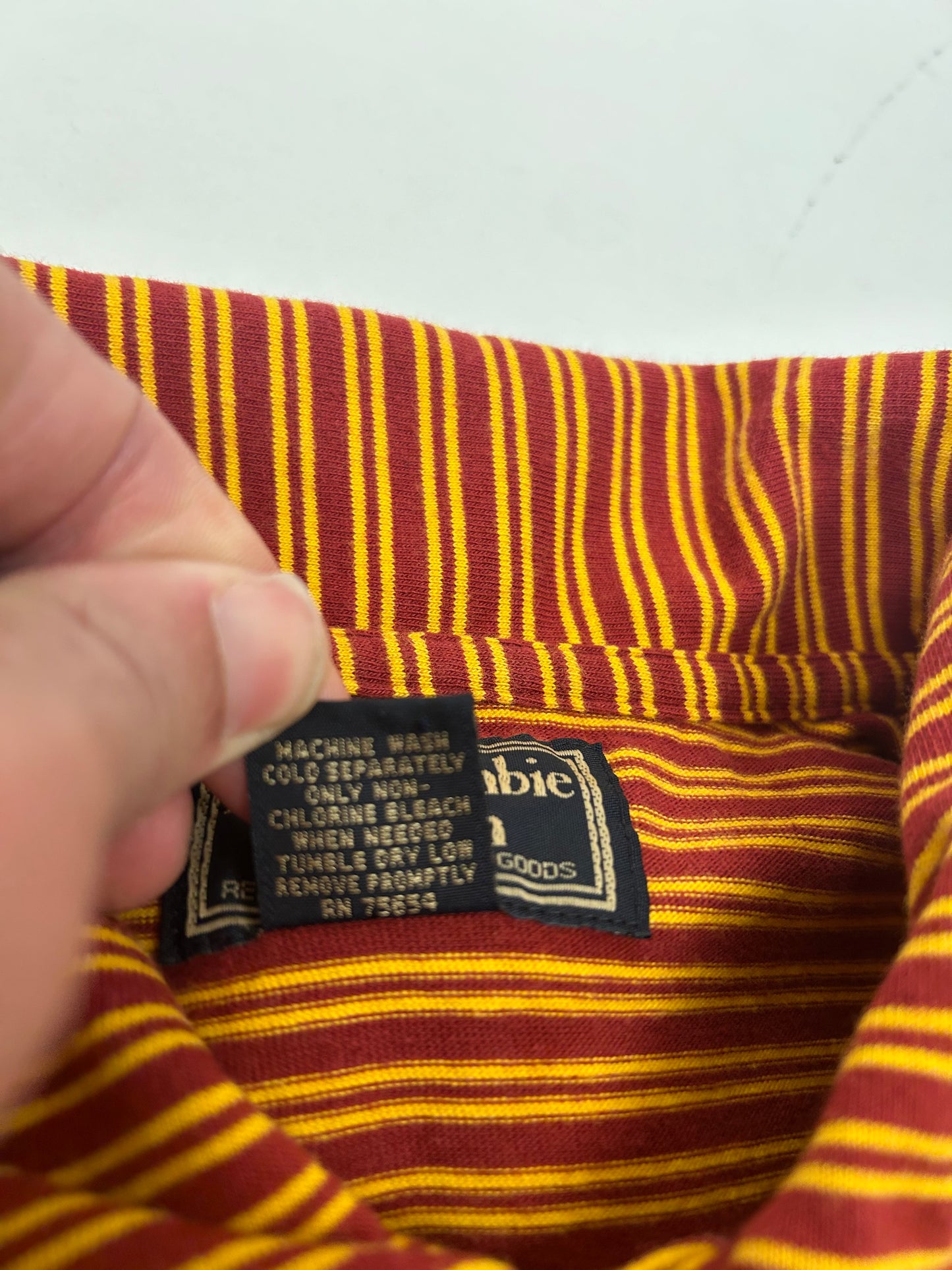 Yellow & Red Abercrombie Striped Polo Medium