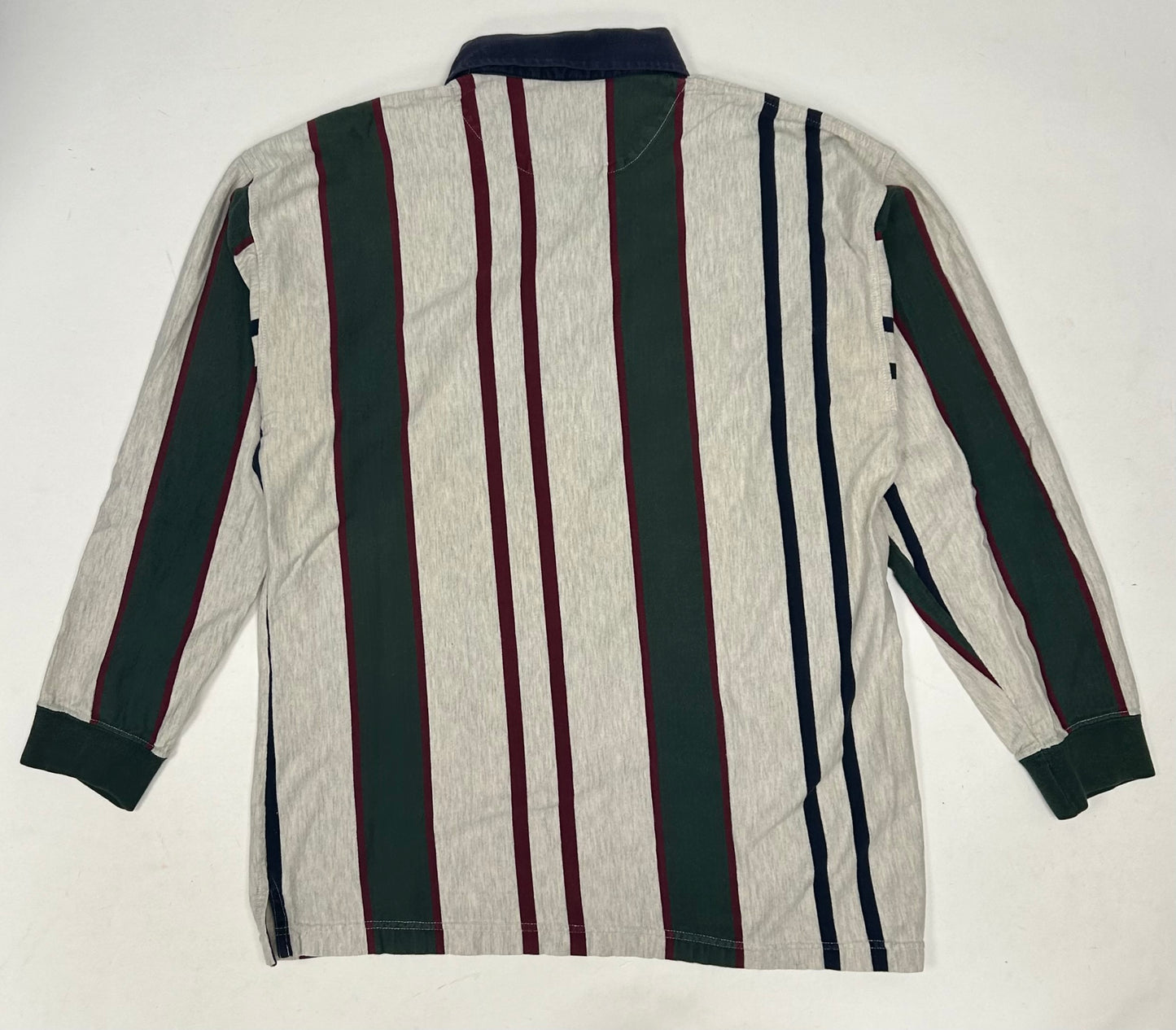 Vintage Chaps Ralph Lauren Rugby Shirt Mens XL Striped Green Red Polo 90s Skate