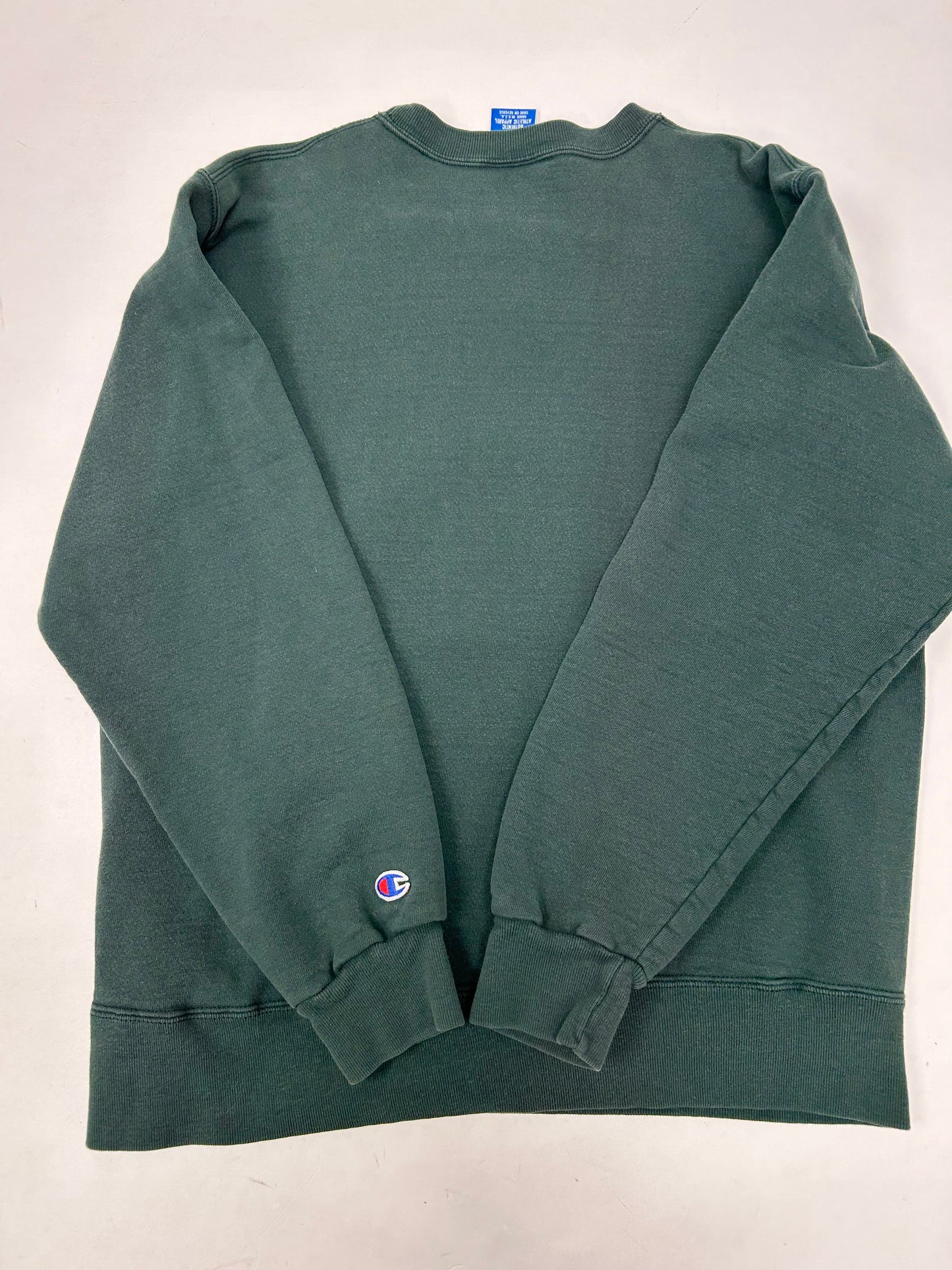 Vintage Brooklyn College Champion Sweatshirt USA Green 95/5 M/L Fit 22.25x27 Inches 90s