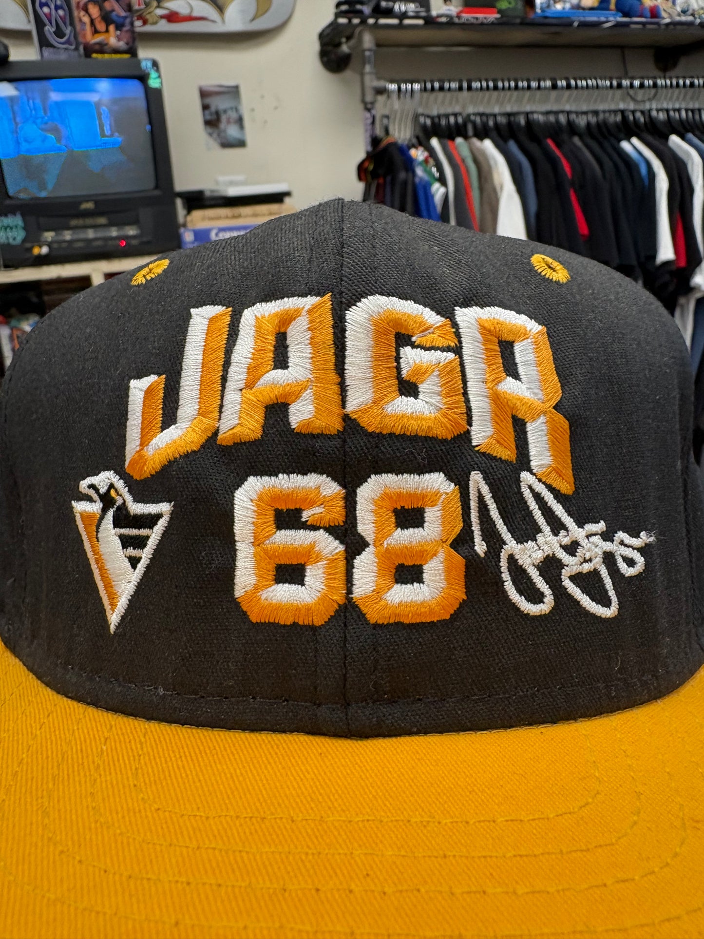 Jaromir Jagr #68 Pittsburgh Penguins Vintage Snapback Hat Cap NHL Hockey 90's