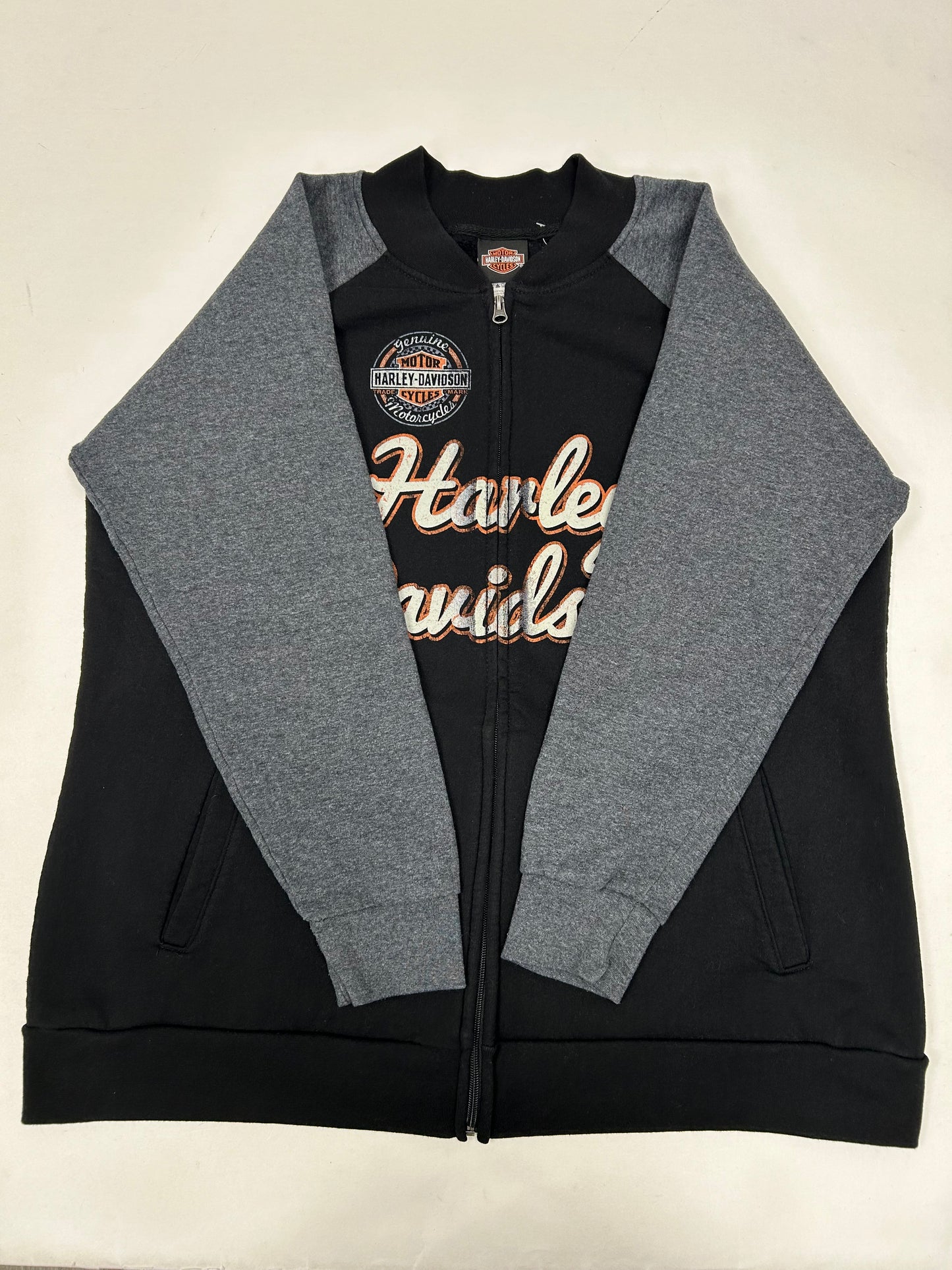 Vintage 00s Harley Davidson Motorcycles El Paso Texas Zip Sweatshirt XL/L 26x30 Inches