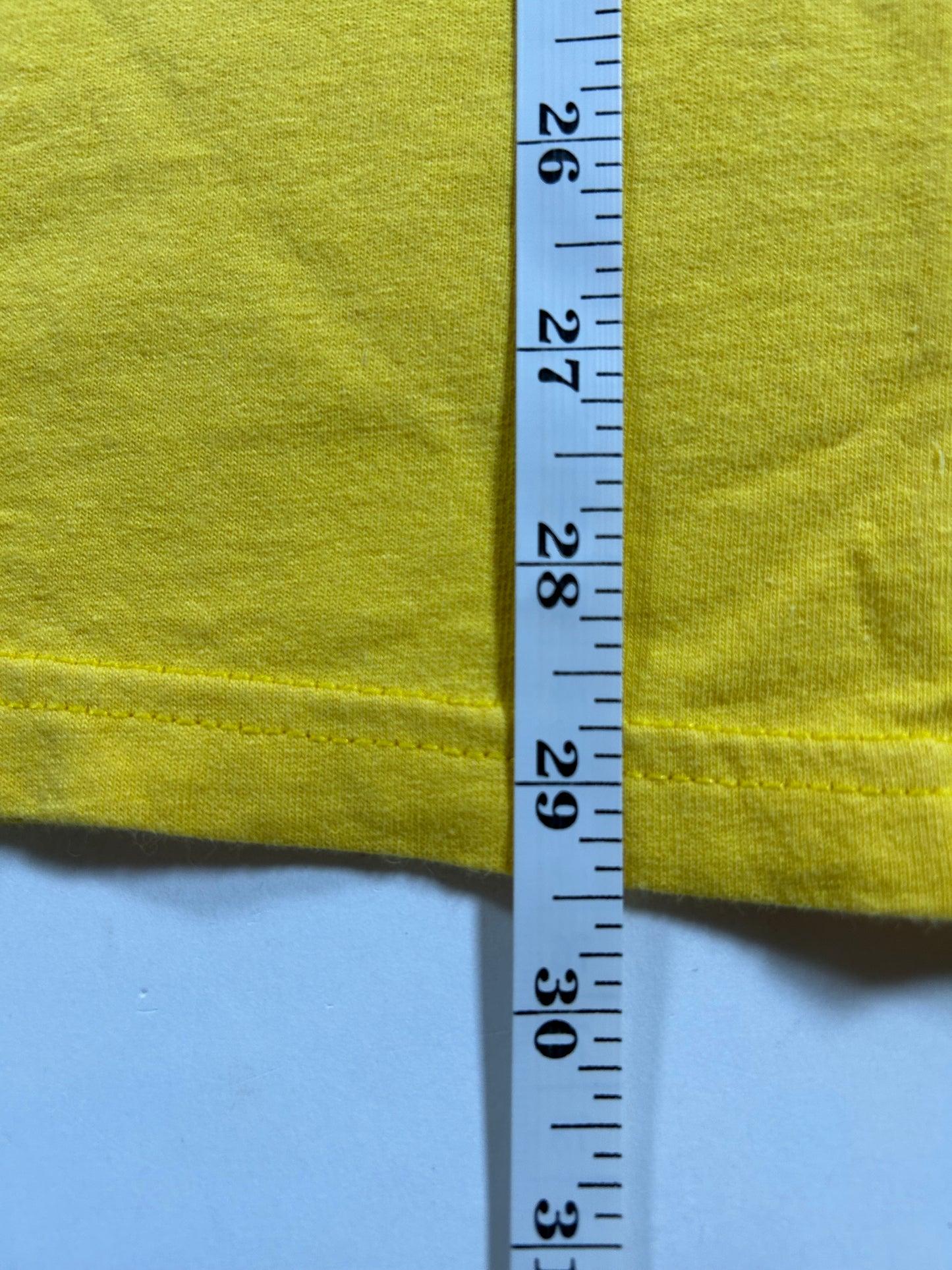 Vintage 90s Nike Swoosh Logo Tee White Tag Big XL 25.25x29.5 Inches Yellow