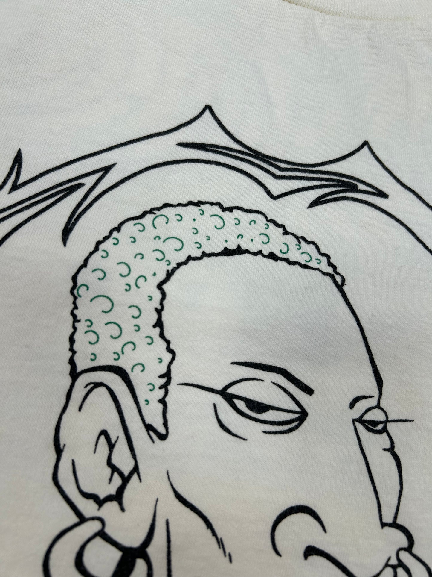Vintage Dennis Rodman MTV World Tour 1996 Promo Tee Large 21.25x29.25 Inches As Is White