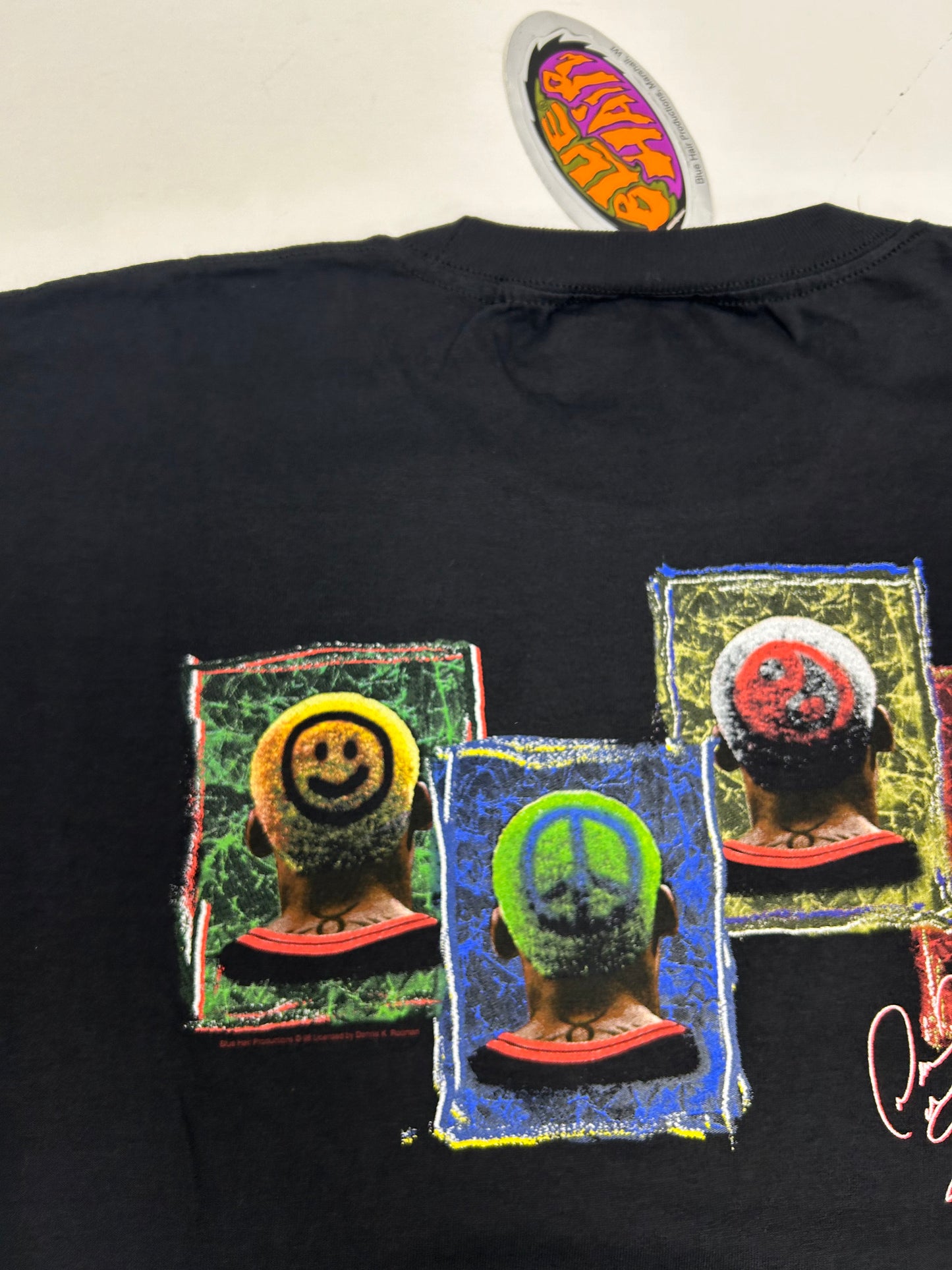 Vintage 90s Dennis Rodman Shirt Sign Of The Times Blue Hair Graphics Tee Brand New With Tag XL 24.25x32.25 Inches