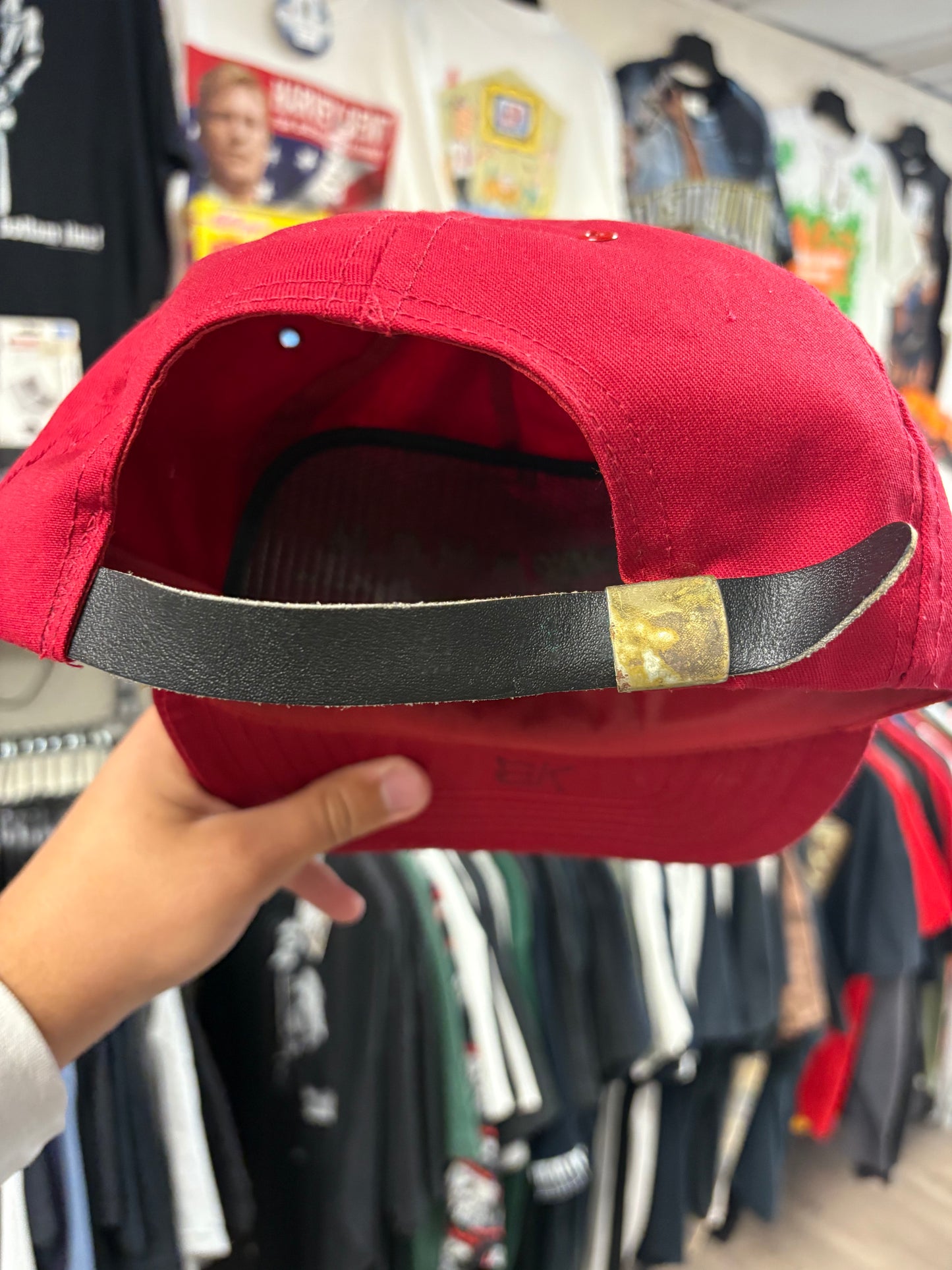 Vintage Disney MGM Studios Gold embroidered trucker hat red/maroon USA made