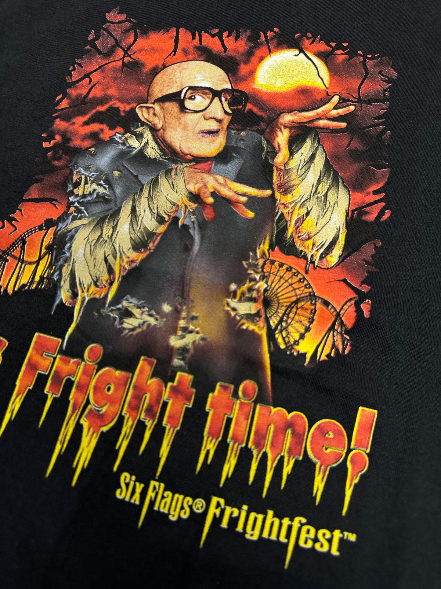 Vintage 2004 Six Flags Fright Fest It’s Fright Time Promo Tee 2XL New Old Stock With Tags