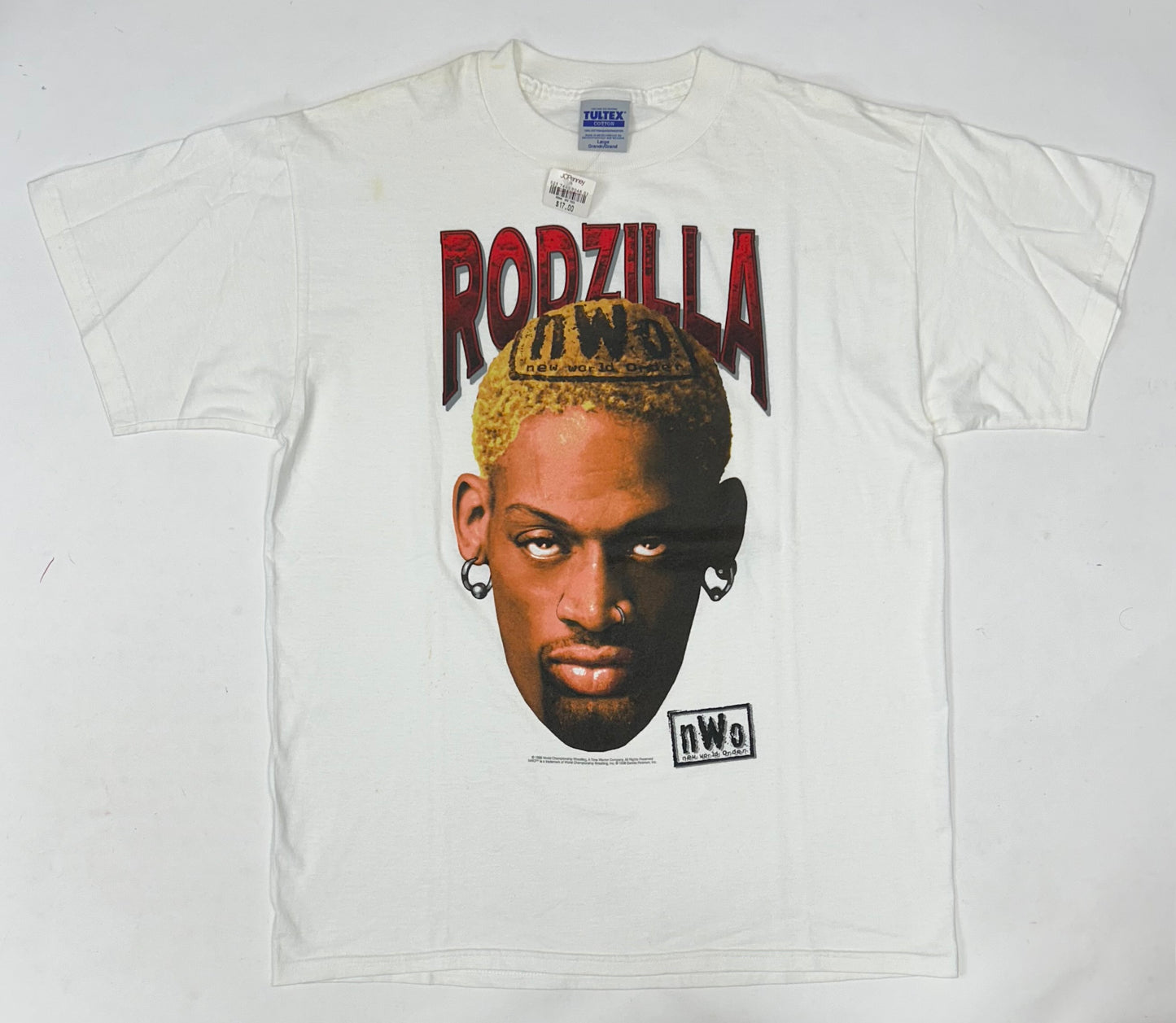 Vintage 1998 Rodzilla WCW NWO Dennis Rodman Wrestling Tee Rare Brand New With Tag Large