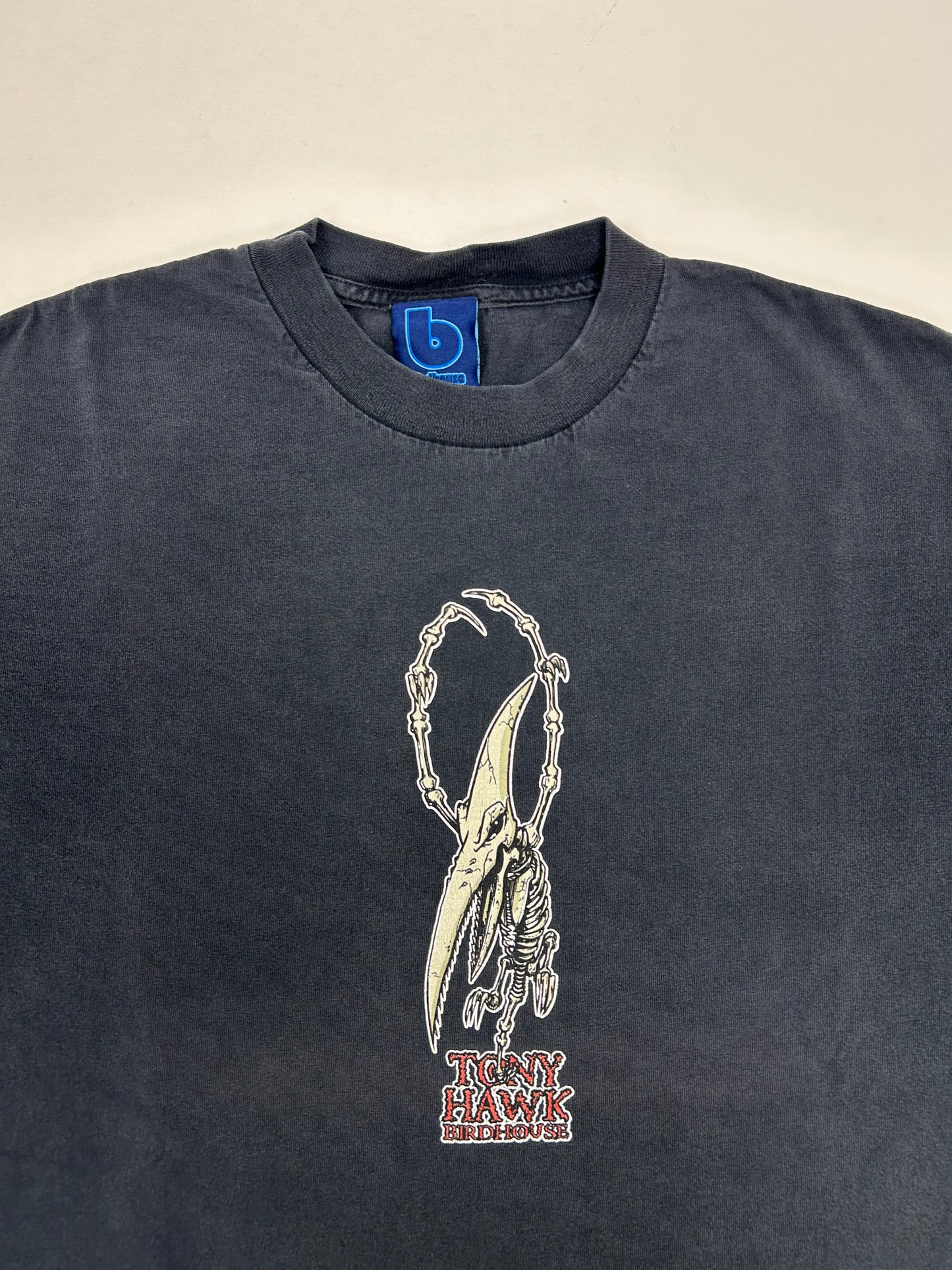 Vintage Tony Hawk Birdhouse Skateboards Pterodactyl Skelton Skate Long Sleeve Large 21.5x28.5 Inches