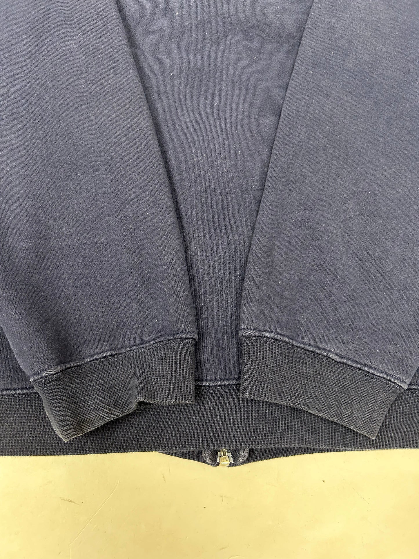 Vintage 00s Walt Disney World American Tradition Mickey Mouse Embroidered Logo Zip Hooded Sweatshirt XL Navy