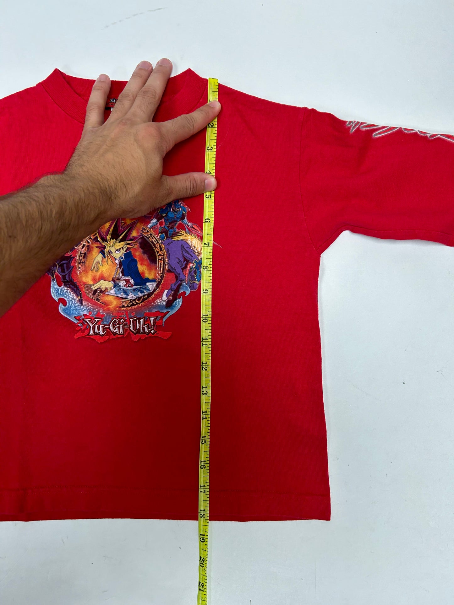 Vintage Shonen Jump Yugioh Graphic Kids Long Sleeve Shirt 16.75x18.25 Inches Childrens Large/Medium Red