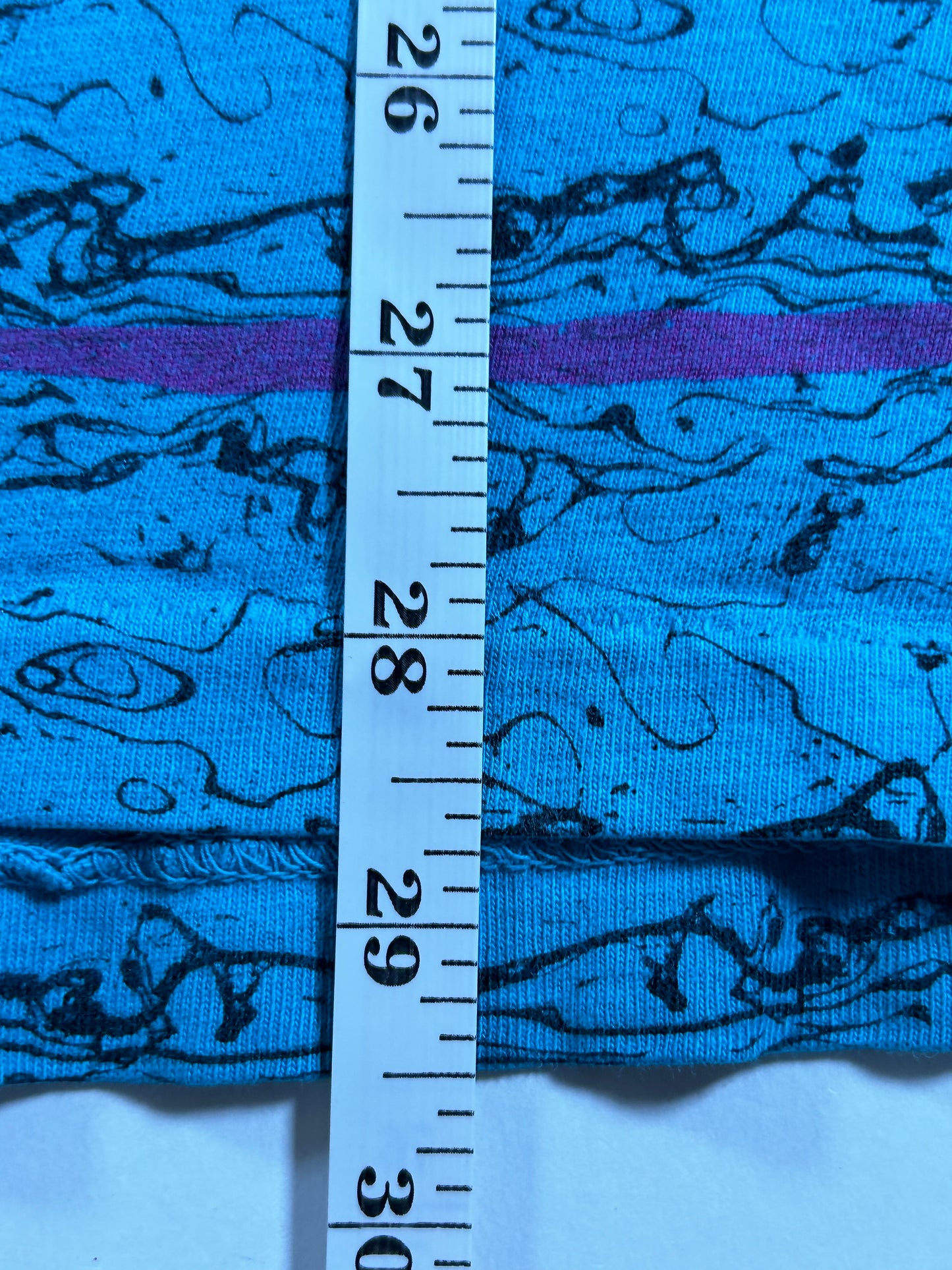 Vintage Surf Odyssey Surfing AOP Abstract Print Tee XL 24.25x29.25 Inches As Is Worn
