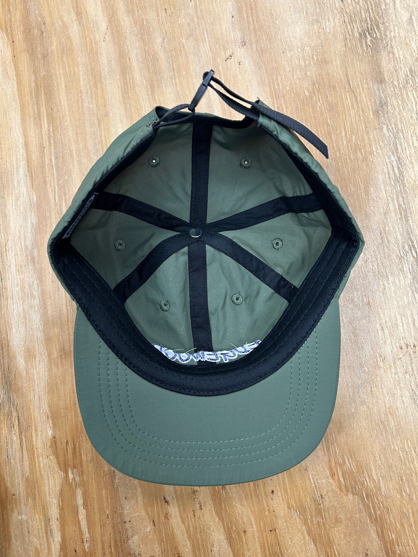 Edgewood NJ Team Spell Out Logo 6 Panel Nylon Adjustable Clip Hat Olive Drab