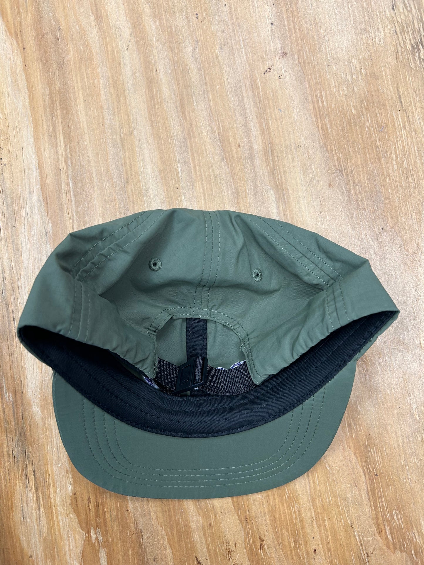Edgewood NJ Team Spell Out Logo 6 Panel Nylon Adjustable Clip Hat Olive Drab