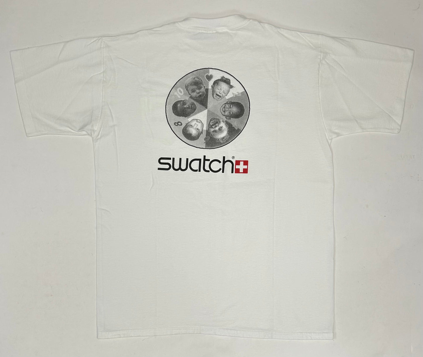 Vintage Swatch Watch Baby Graphic Laughing Crying Shirt 90s Rare Promo XL USA