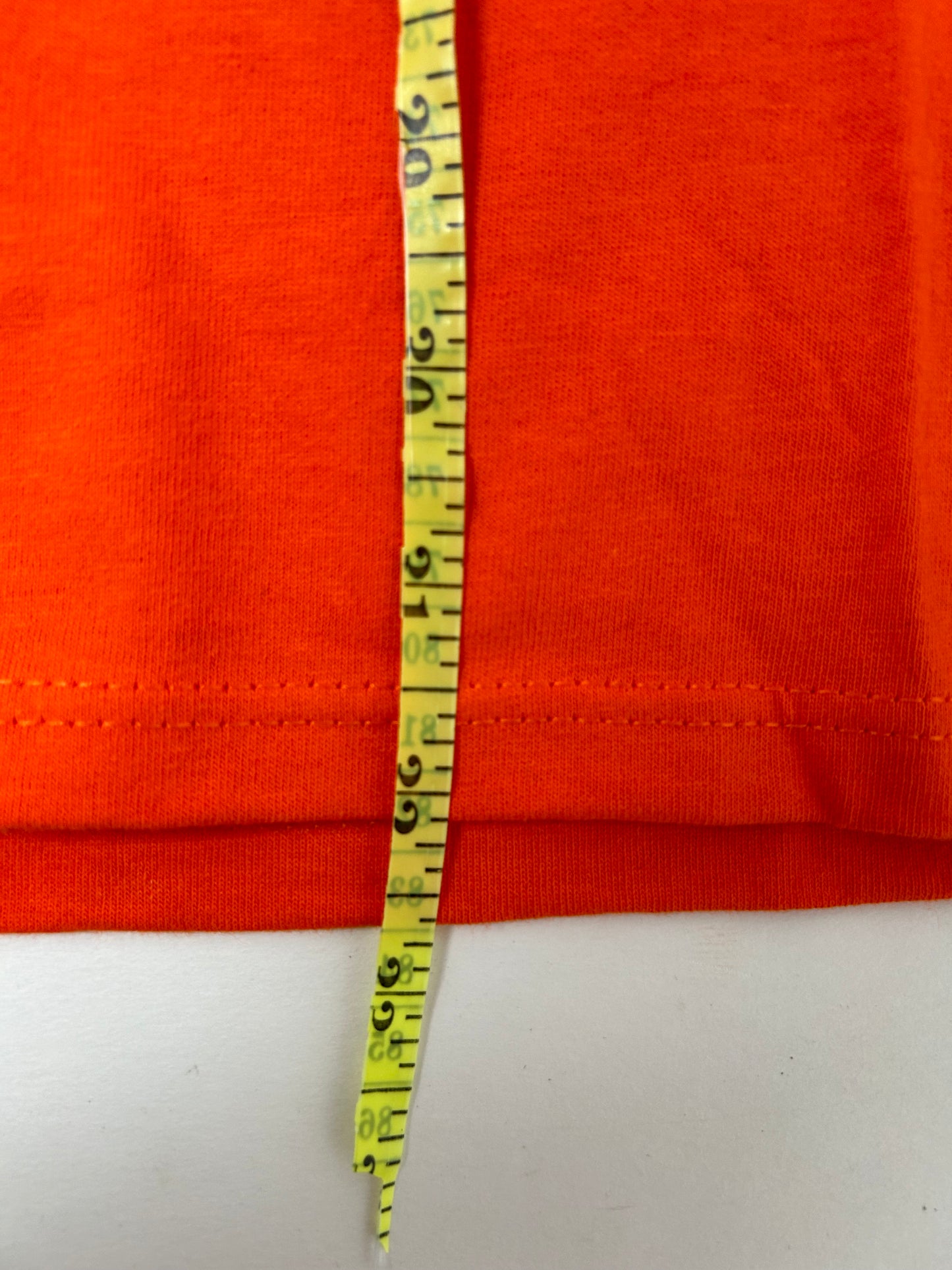 Edgewood NJ first edition “Deeper Than The Roots.” Tee XL 23.25x32.25 Inches 90s Russell Athletic USA Made 100% Cotton In Orange