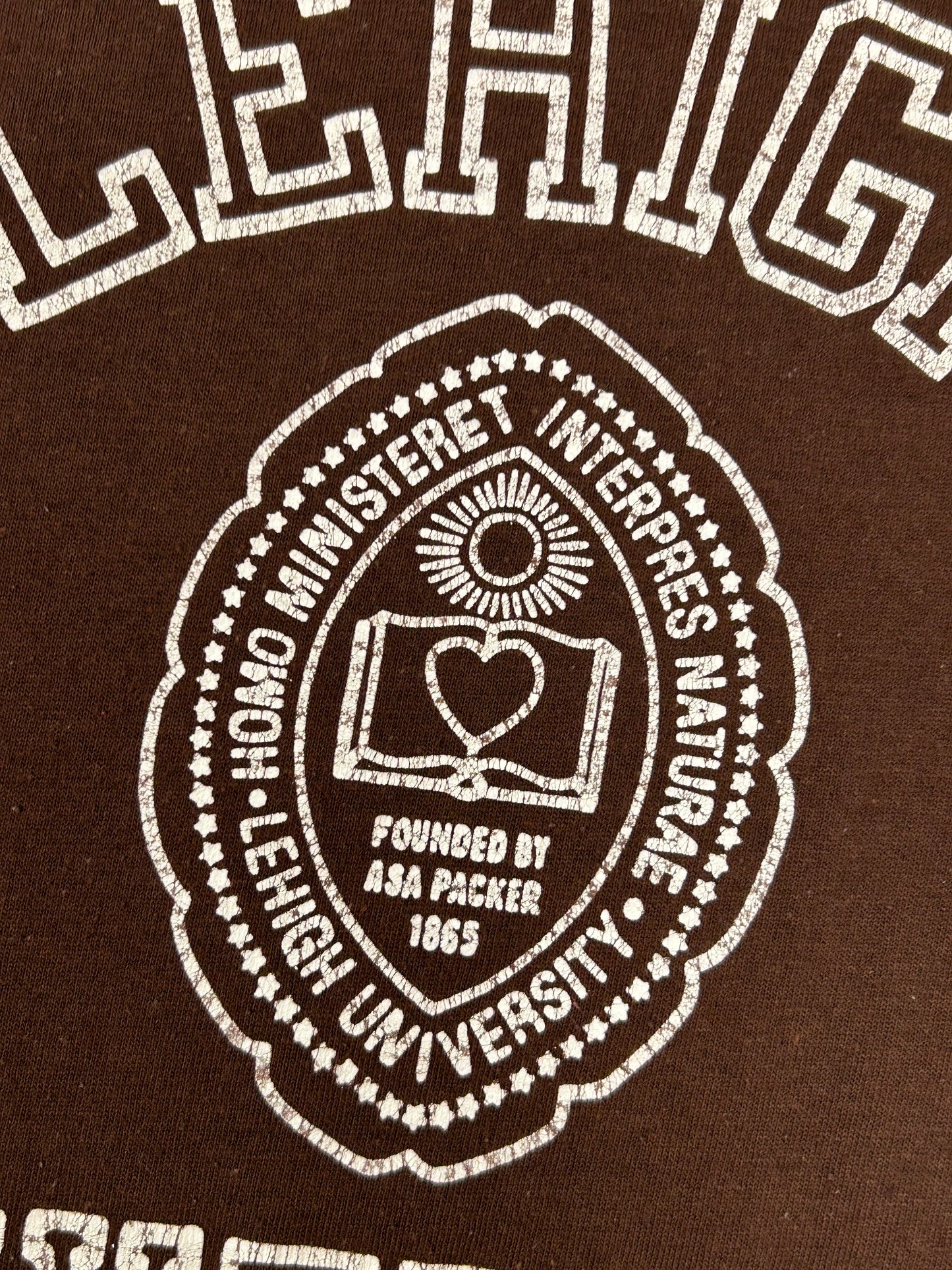 Vintage Lehigh University Brown T-Shirt L/XL 22.75x28.75 Leisure Wear Tag USA