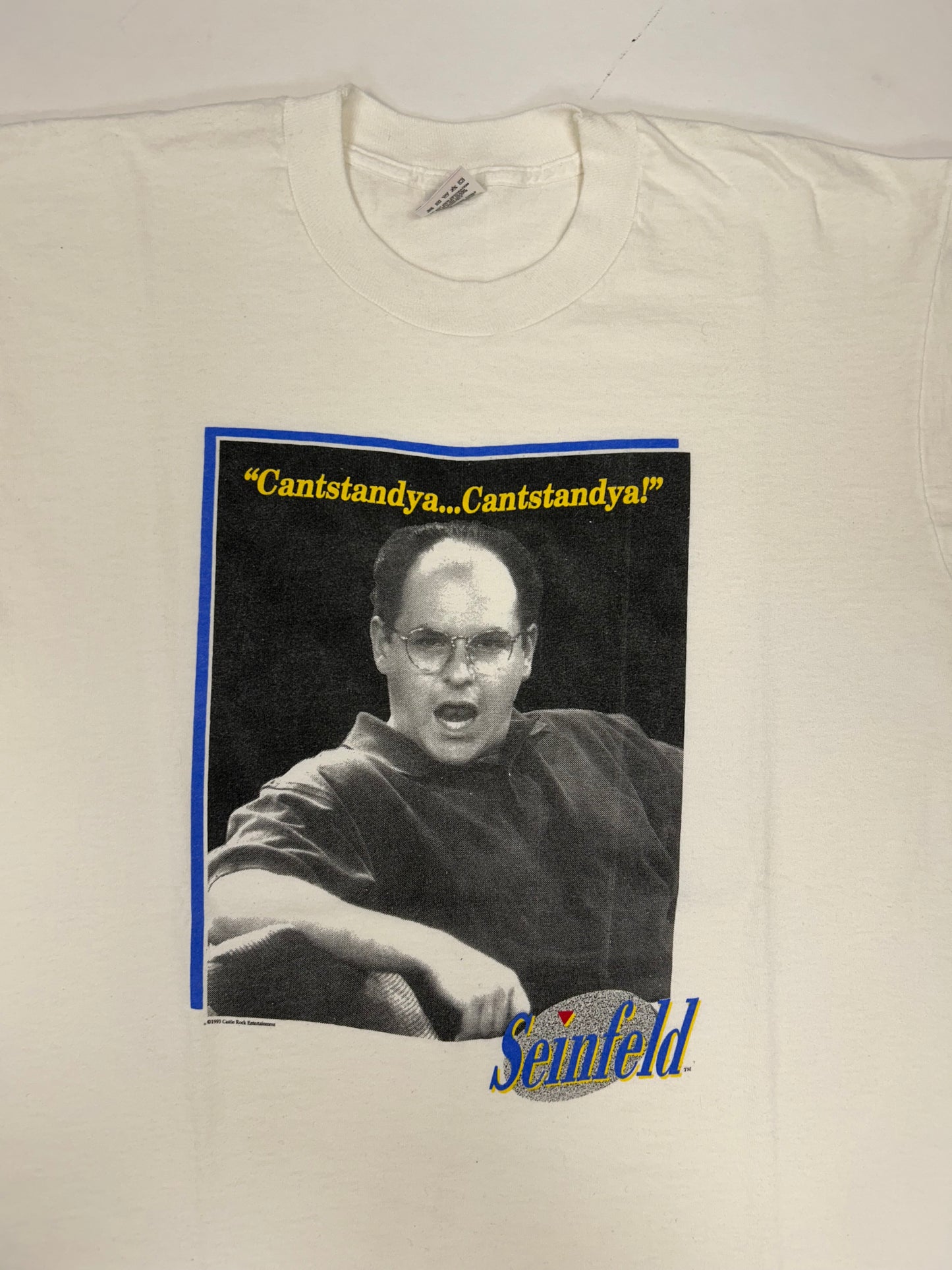 Vintage 1993 Seinfeld George Costanza “Cantstandya… Cantstandya!” TV Show Promo Tee Large 21.5x29.25 Inches