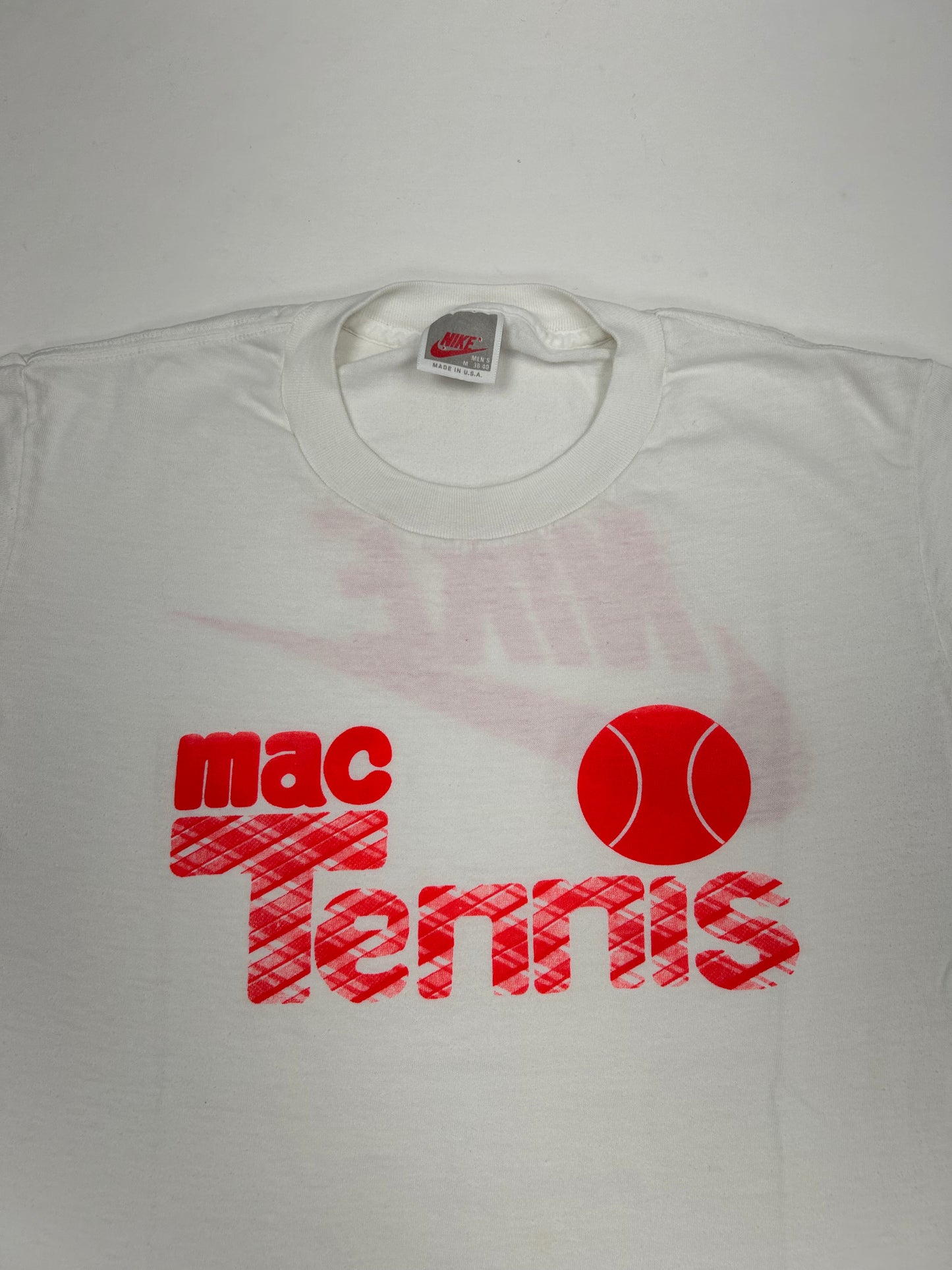 Vintage Nike Mac Tennis Tee John McEnroe? Medium/Small Fit 20.25x25.25 Inches