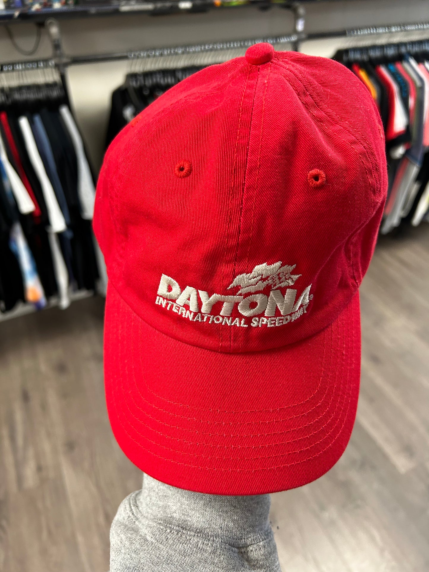 Daytona International Speedway Vintage Baseball Cap Hat Red Embroidered NASCAR