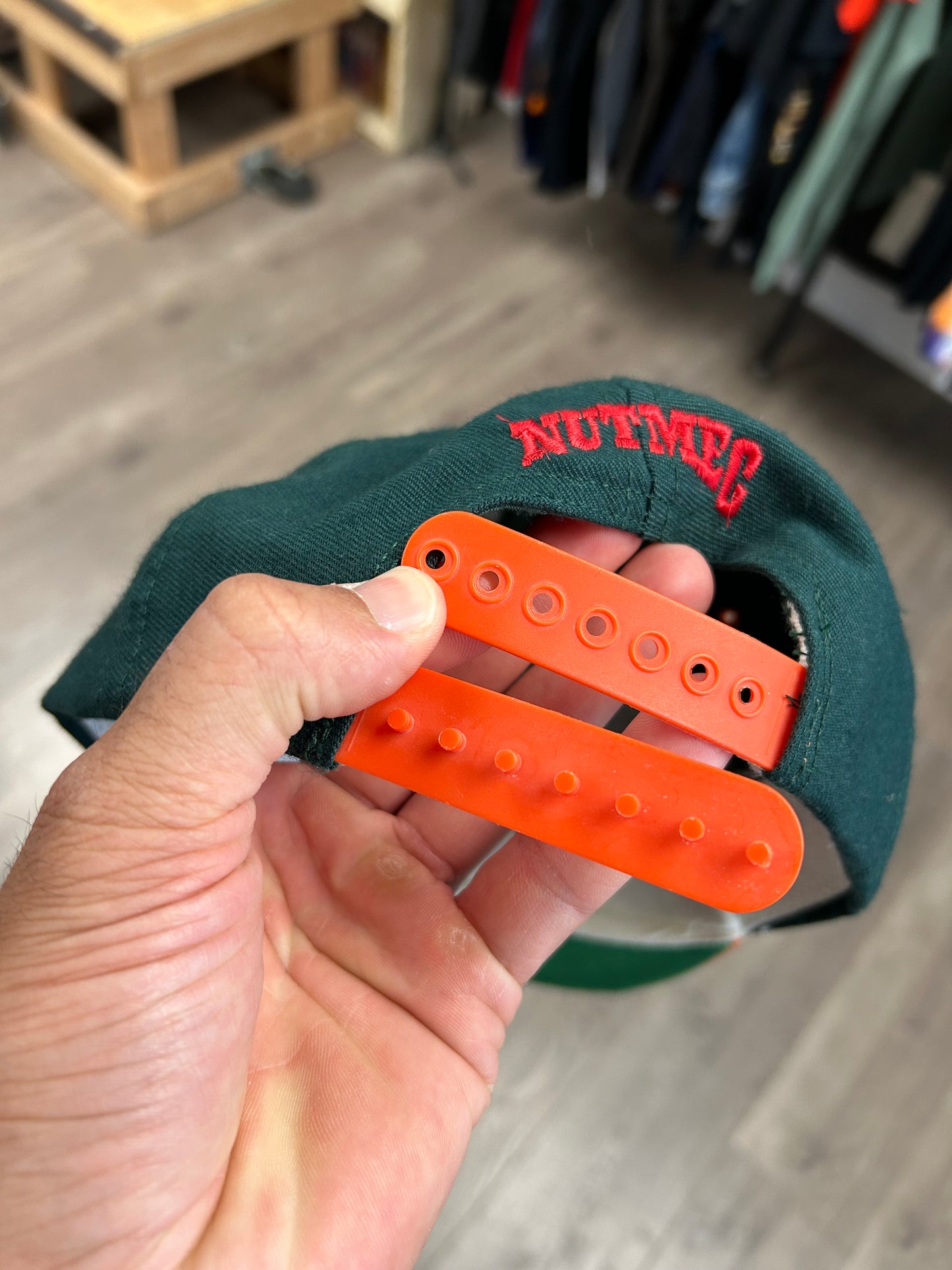Vintage University of Miami Hurricanes Script College SnapBack Hat Nutmeg Mills