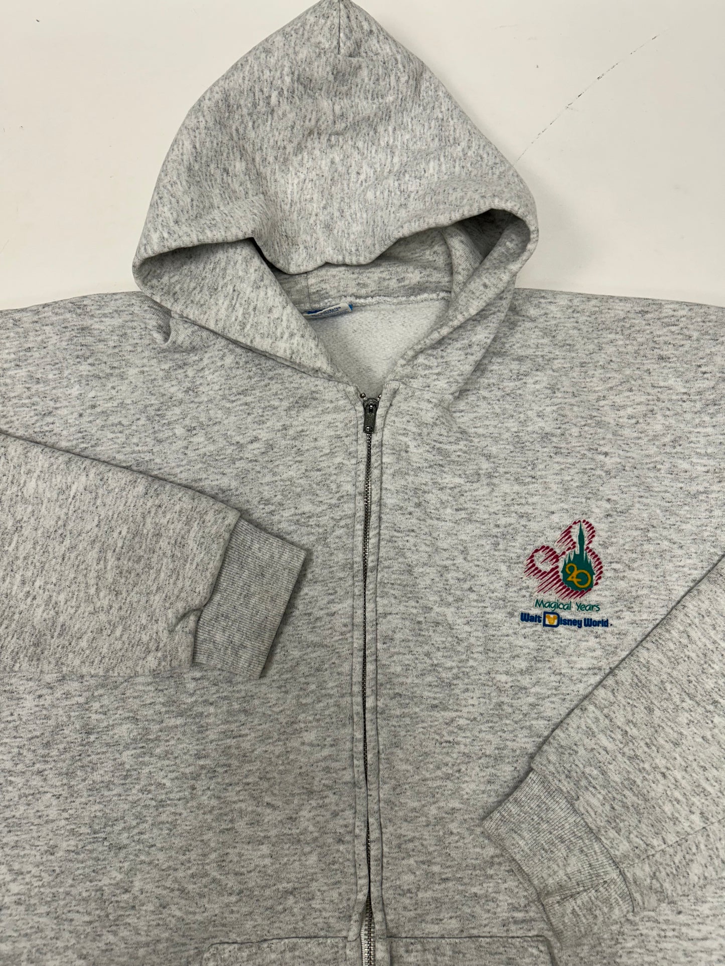 Vintage Walt Disney World 20 Magical Years Sweatshirt Zip Up 22.5x26.5 Inches