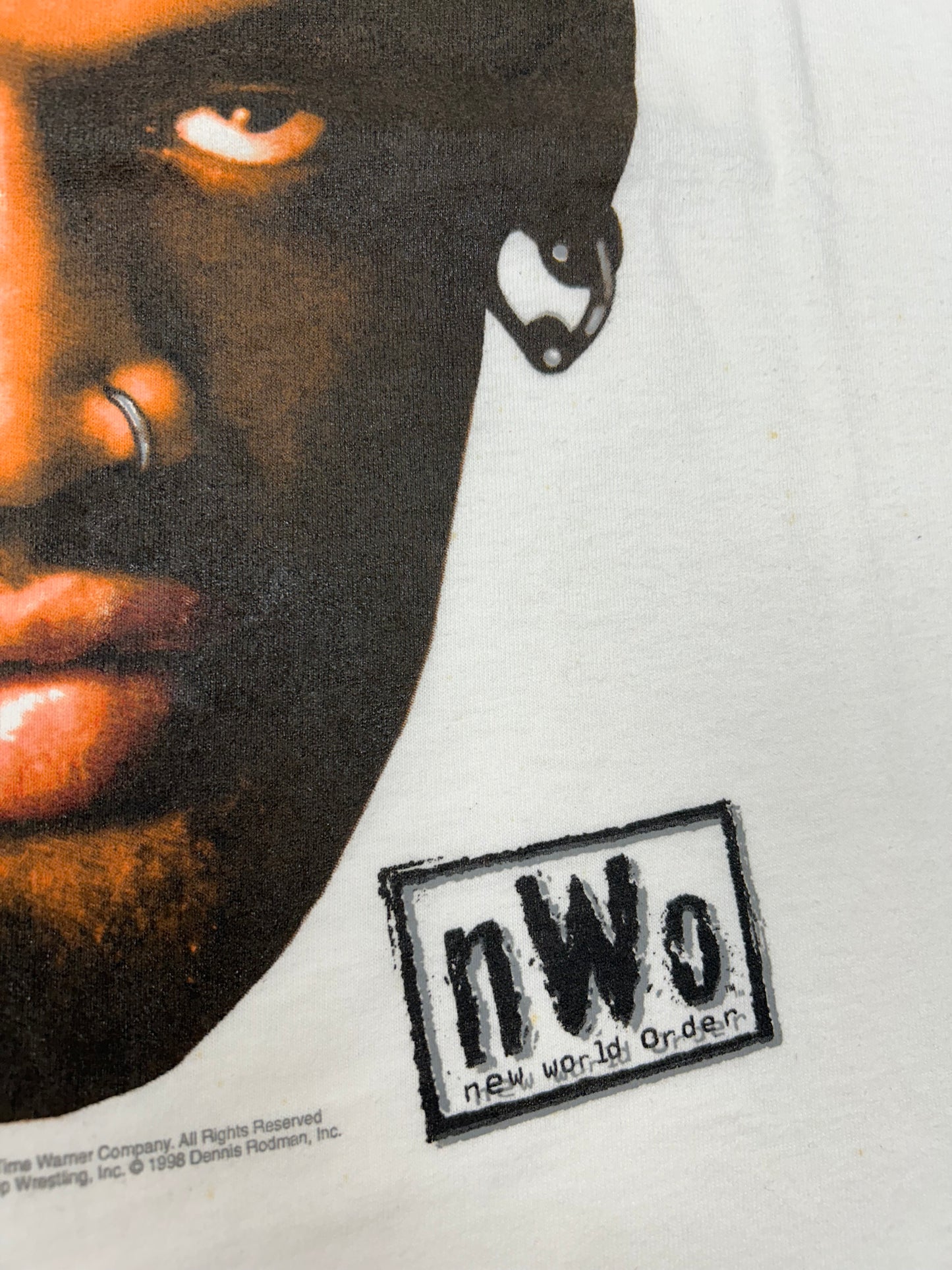 Vintage 1998 Rodzilla WCW NWO Dennis Rodman Wrestling Tee Rare Brand New With Tag Large